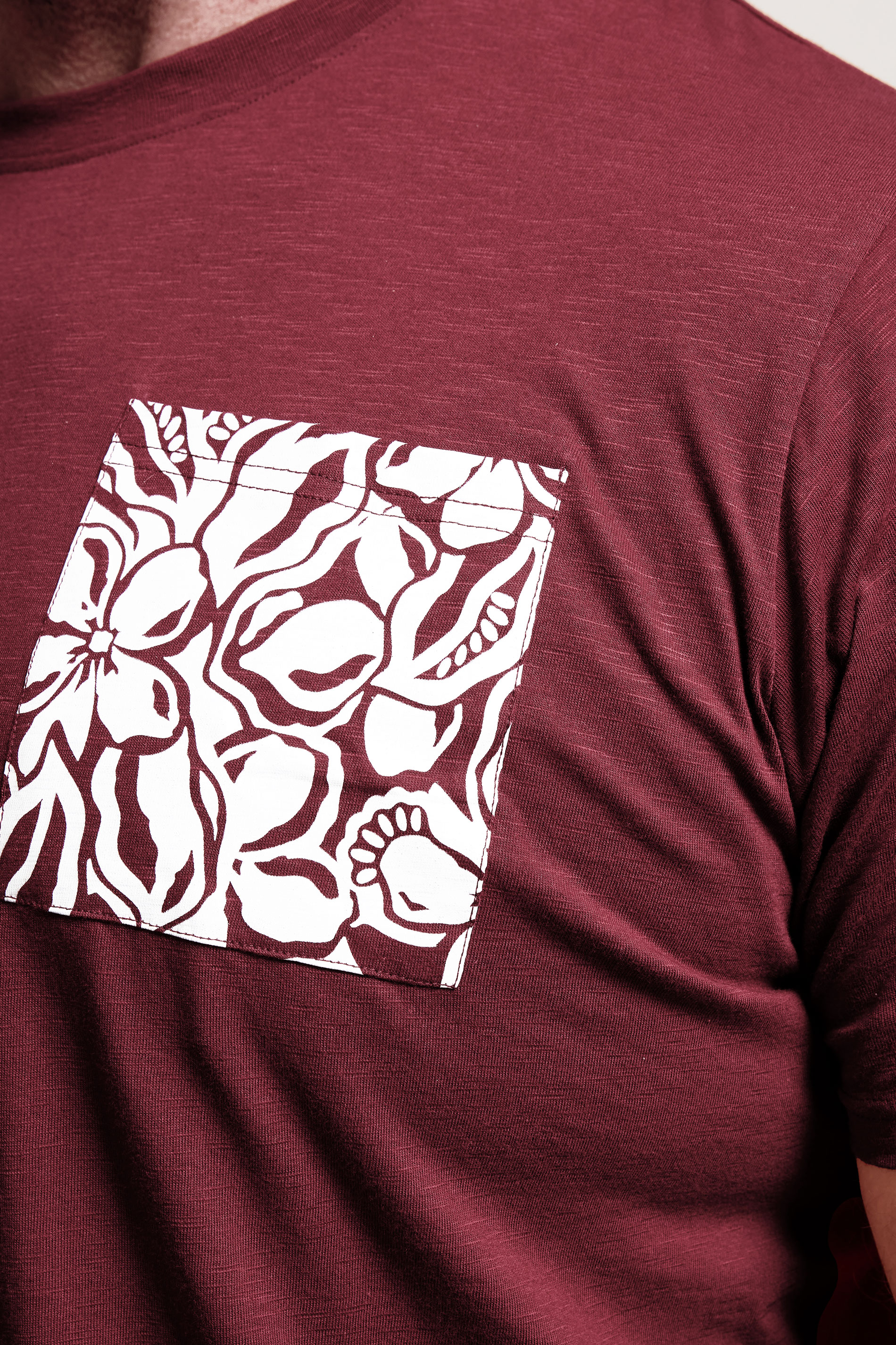 BadRhino Big & Tall Red Flower Pocket T-Shirt | BadRhino 4