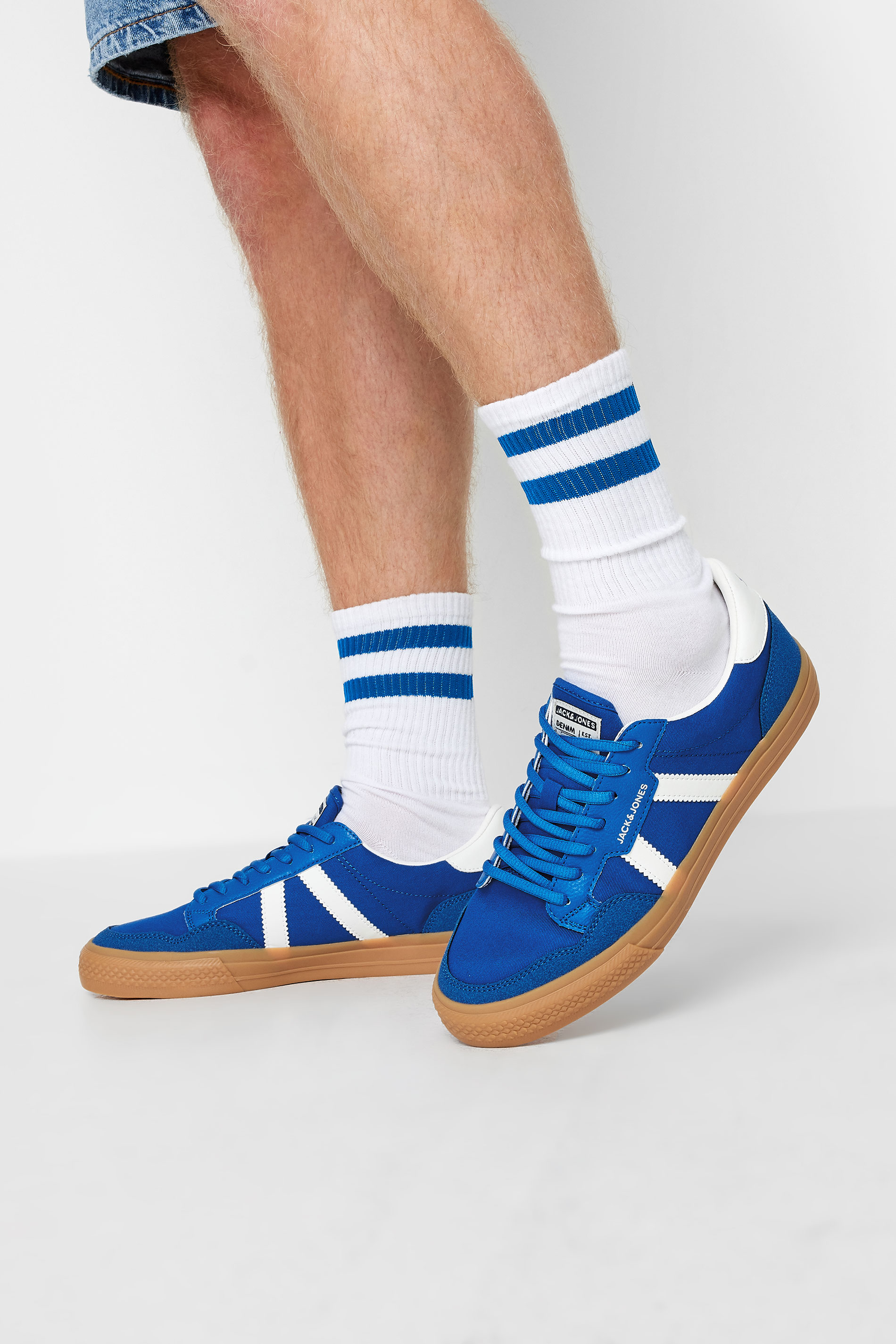 JACK & JONES Blue Canvas Trainers | BadRhino 1