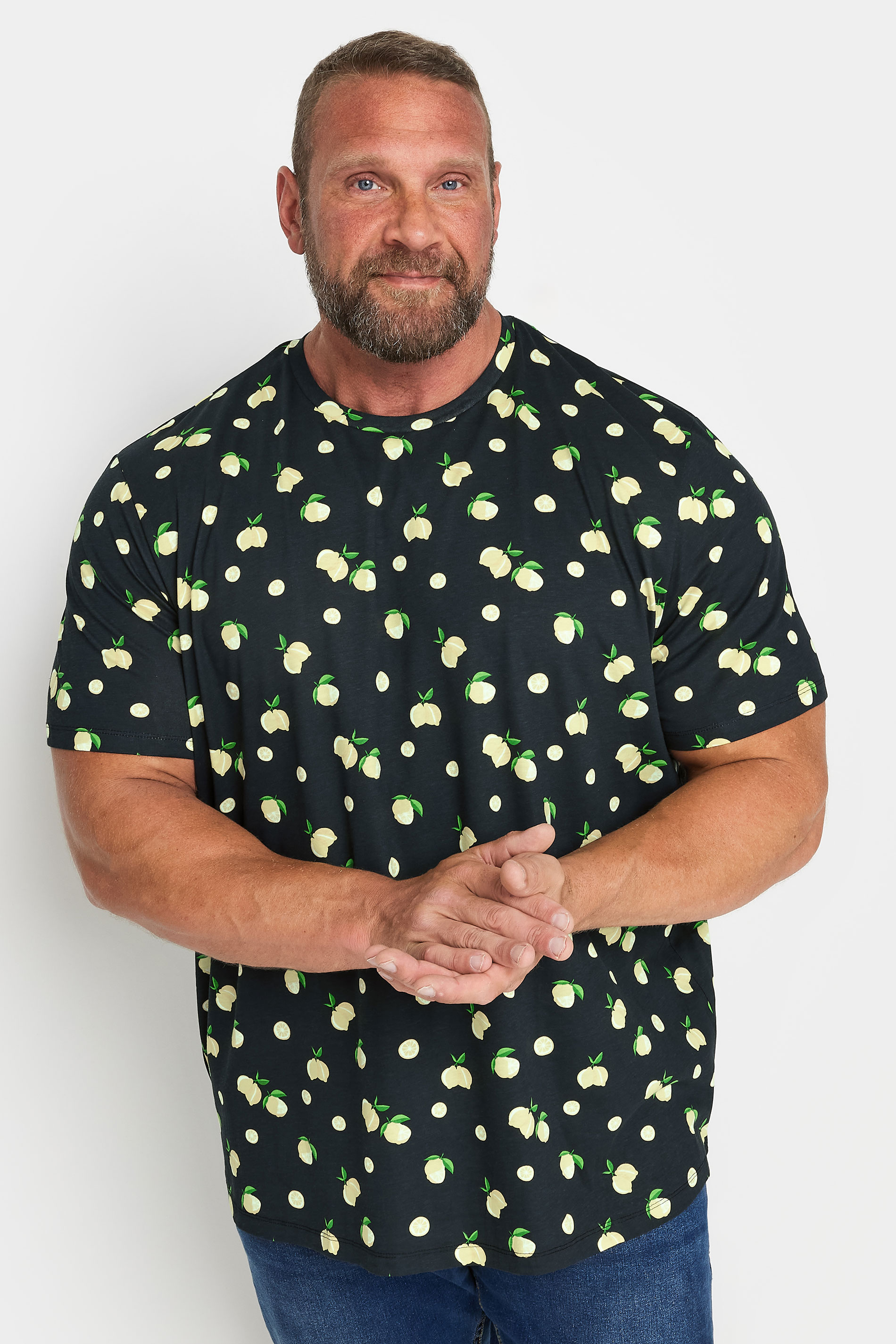 JACK & JONES Black Lemon Print T-Shirt | BadRhino 2