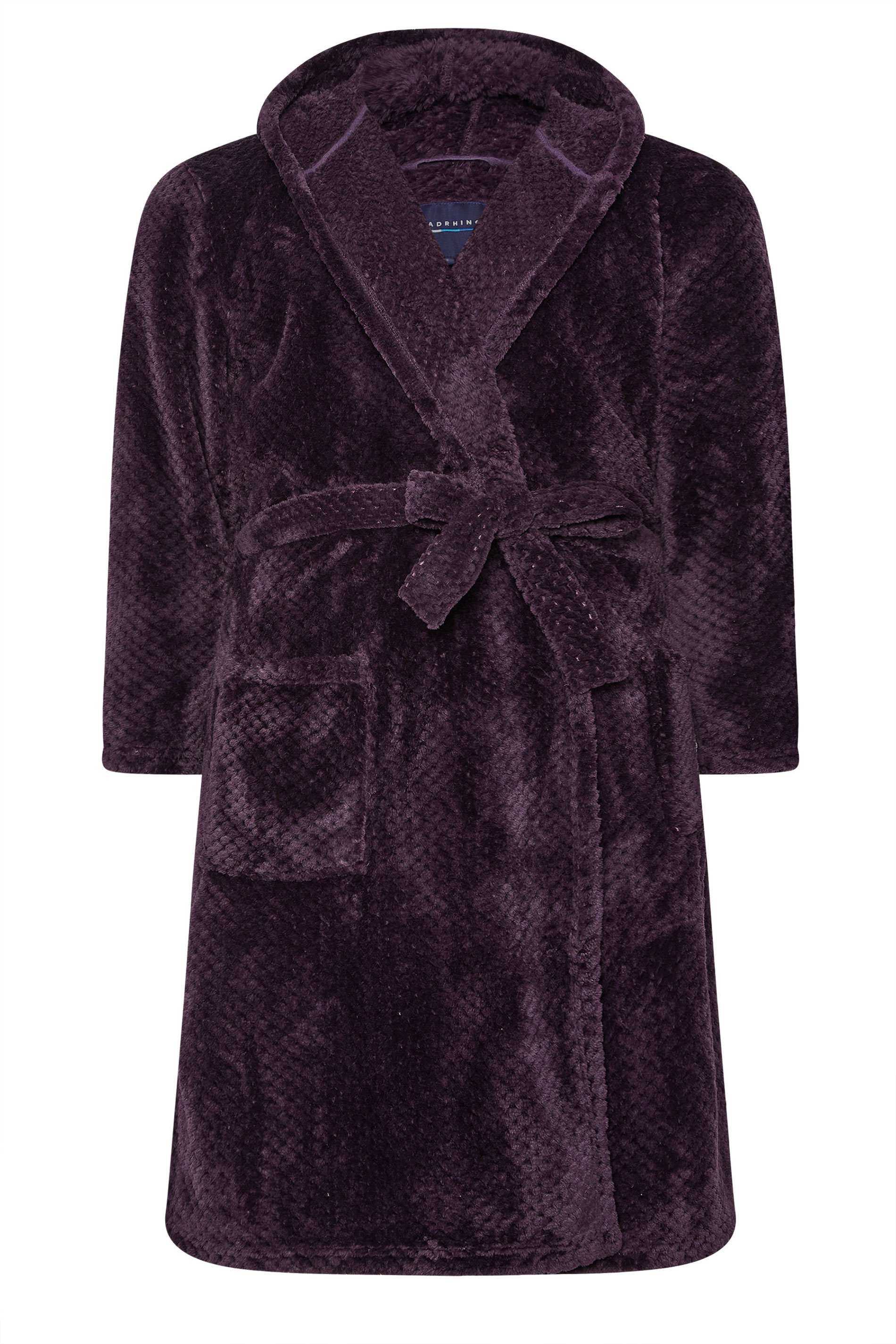 BadRhino Big & Tall Purple Textured Dressing Gown | BadRhino 5
