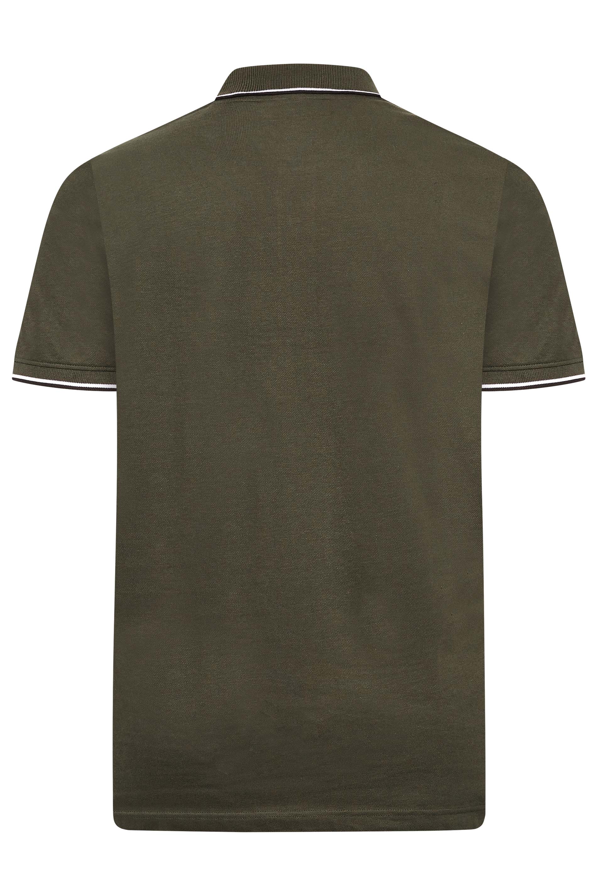 BadRhino Big & Tall Forest Green Essential Tipped Polo Shirt | BadRhino 4