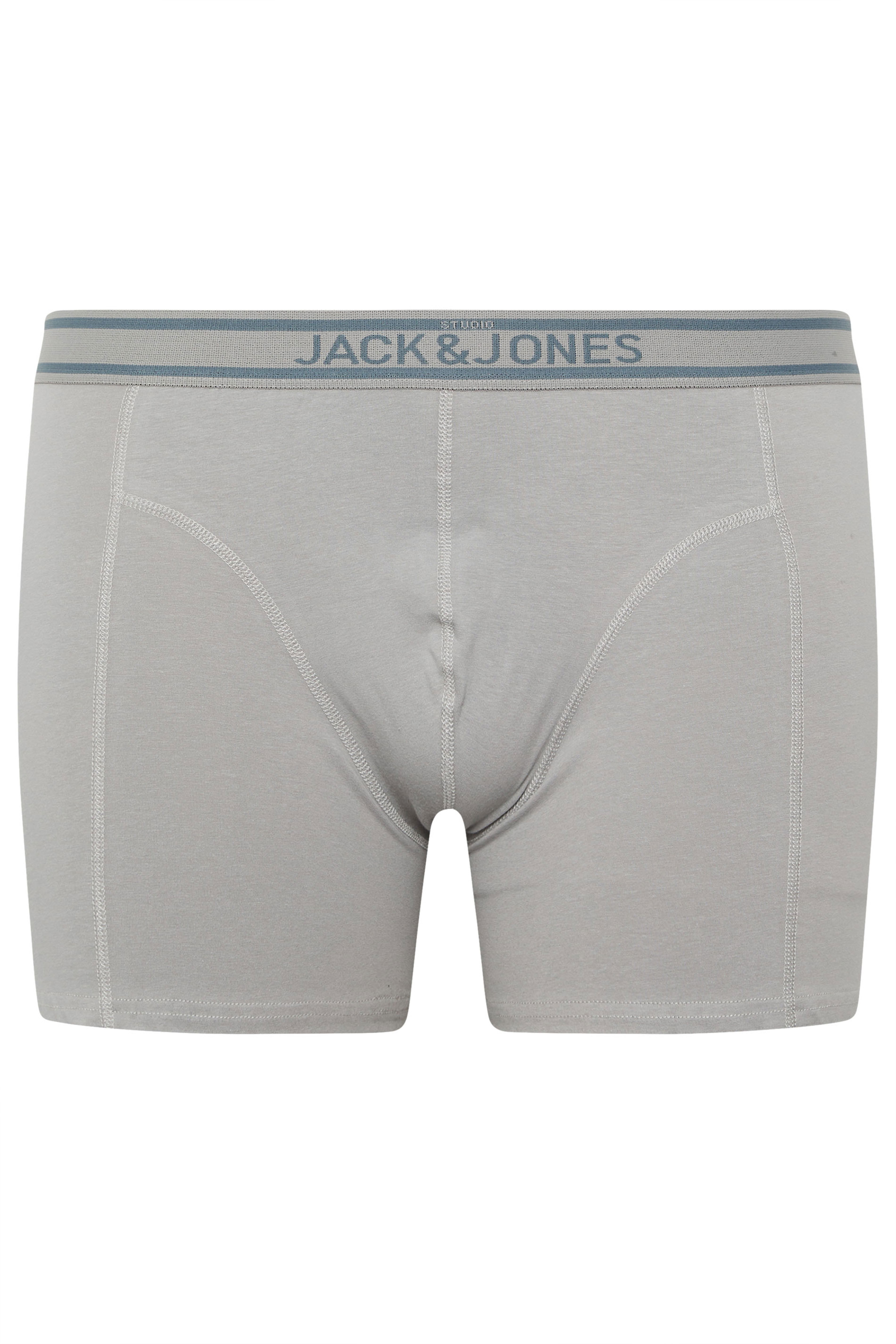 JACK & JONES Big & Tall 3 Pack Blue/Grey/Navy Blue Boxers | BadRhino 6