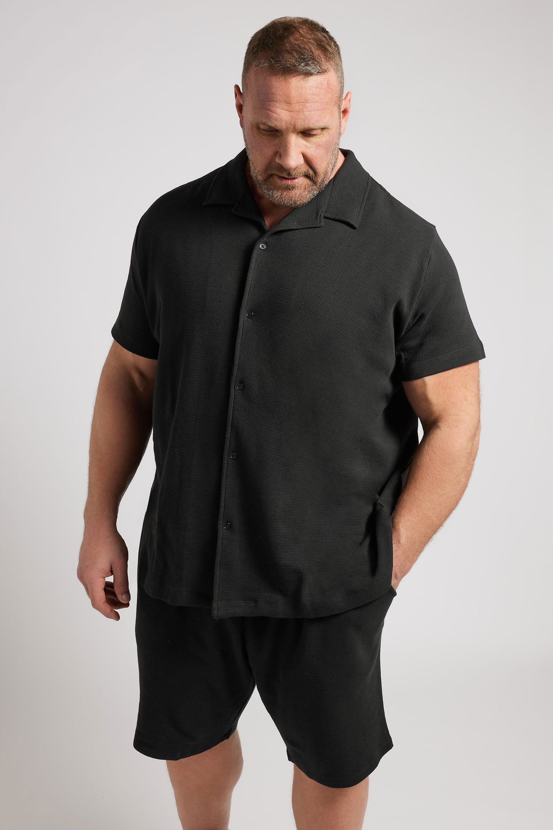 BadRhino Big & Tall Black Textured Shorts | BadRhino 4