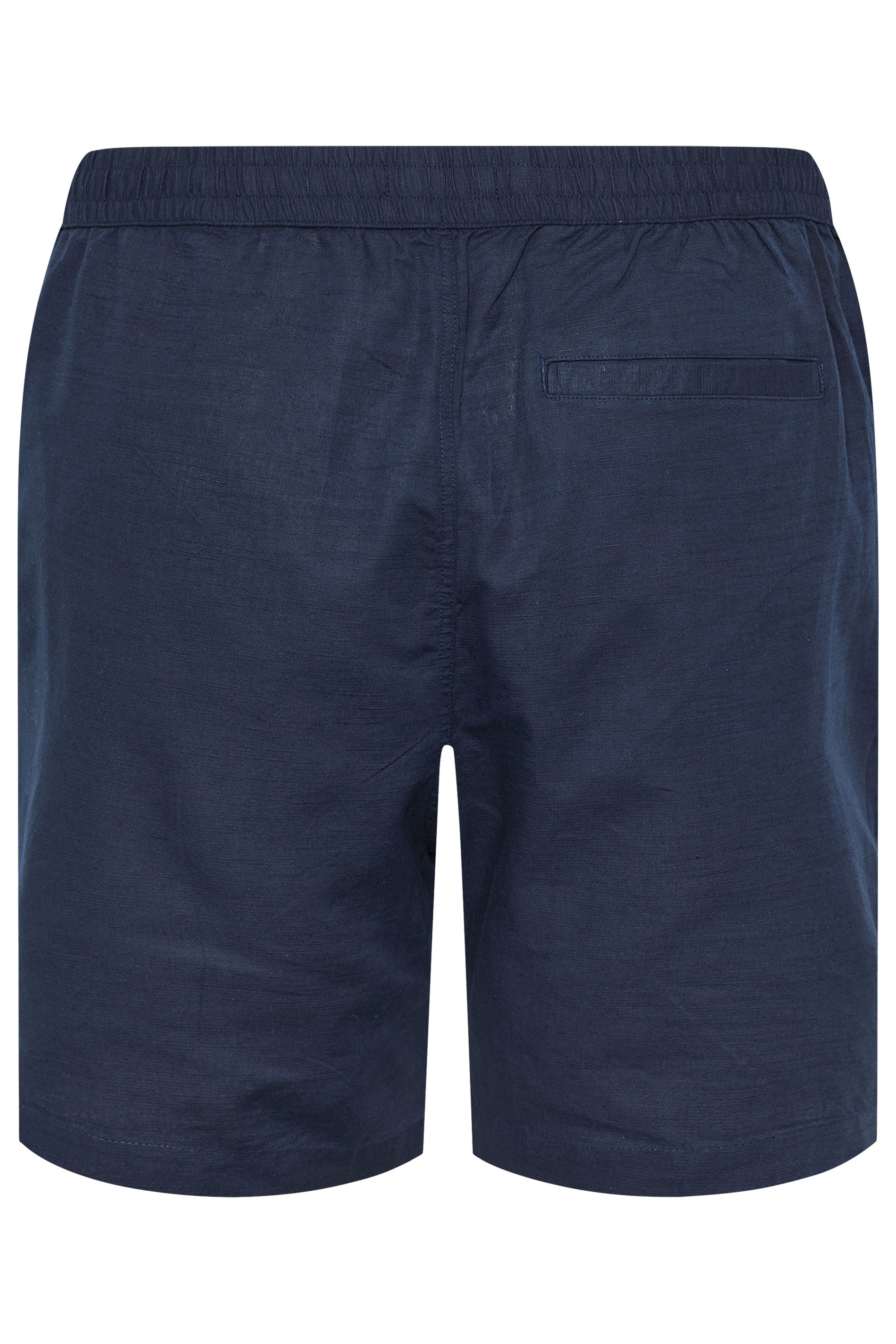 BadRhino Big & Tall Navy Blue Cotton Linen Mix Shorts | BadRhino 9