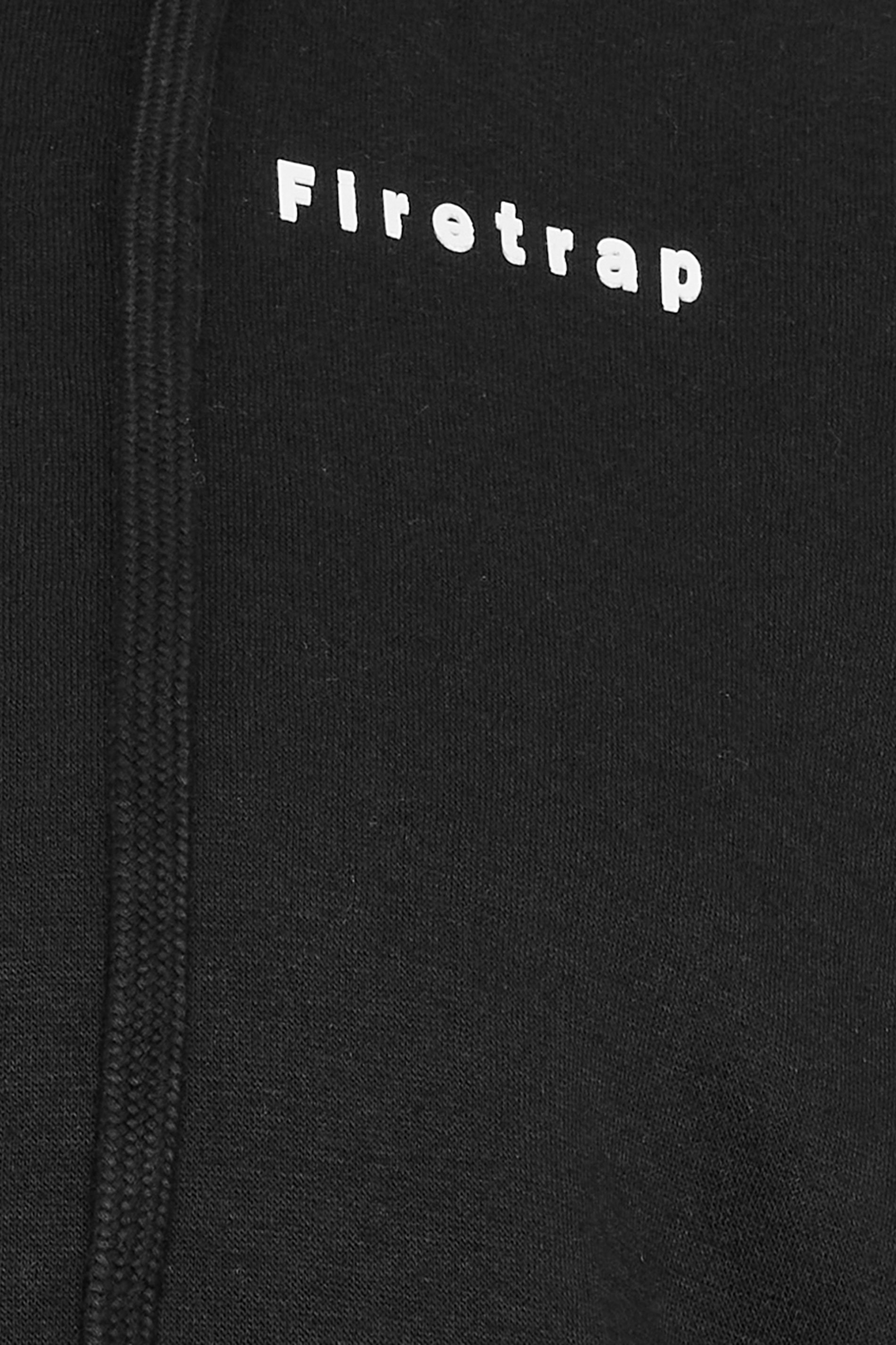 FIRETRAP Big & Tall Black Zip Through Hoodie | BadRhino 3