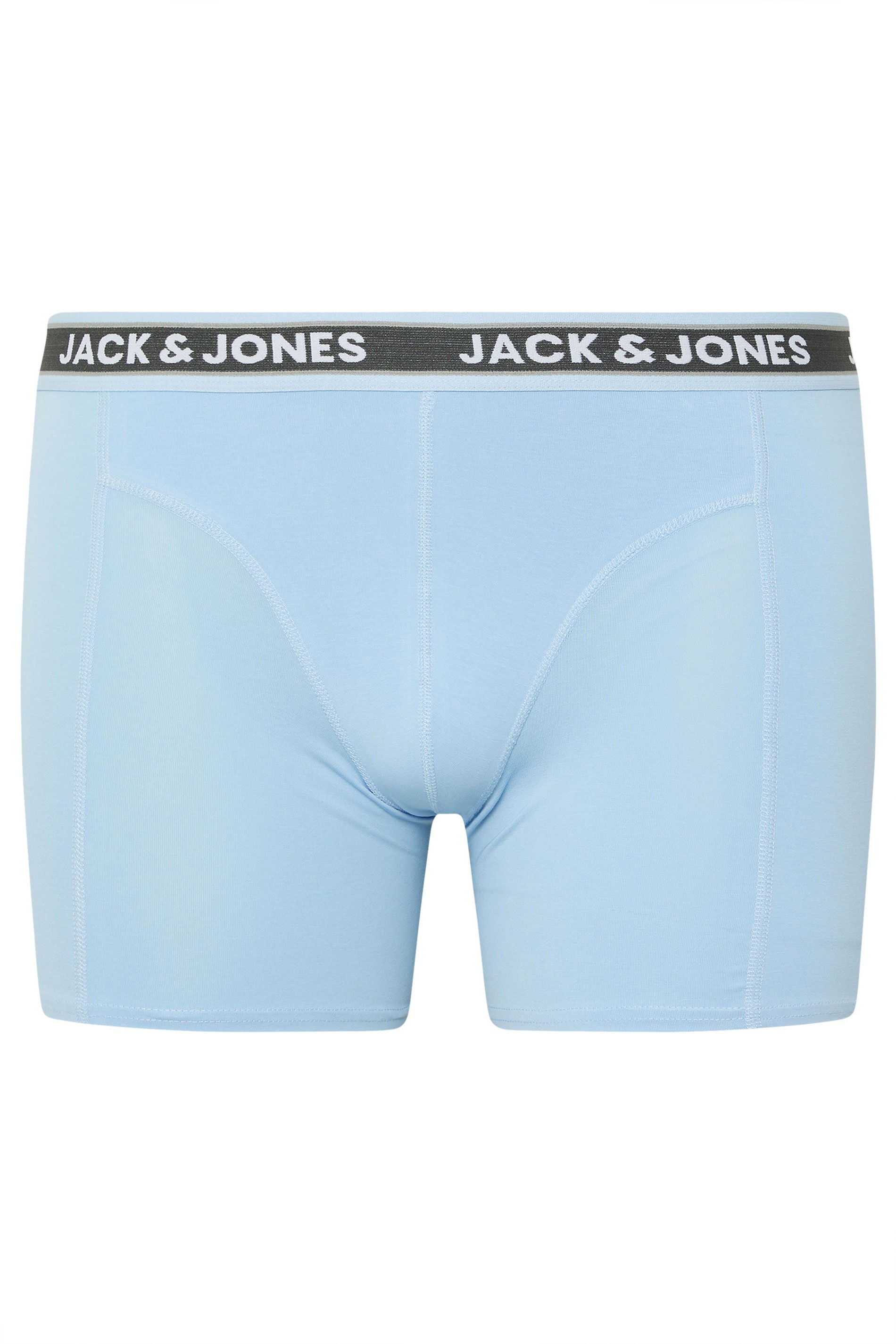 JACK & JONES Big & Tall 5 Pack Blue & Black Boxers | BadRhino 5