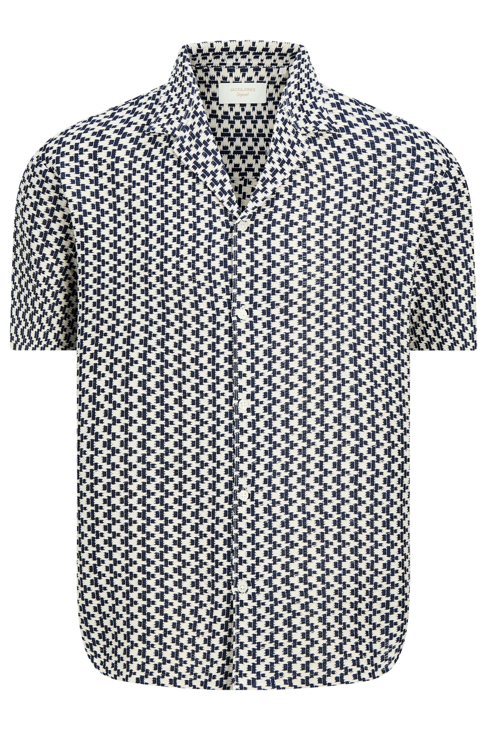 JACK & JONES Big & Tall Navy Blue Crochet Shirt | BadRhino 2