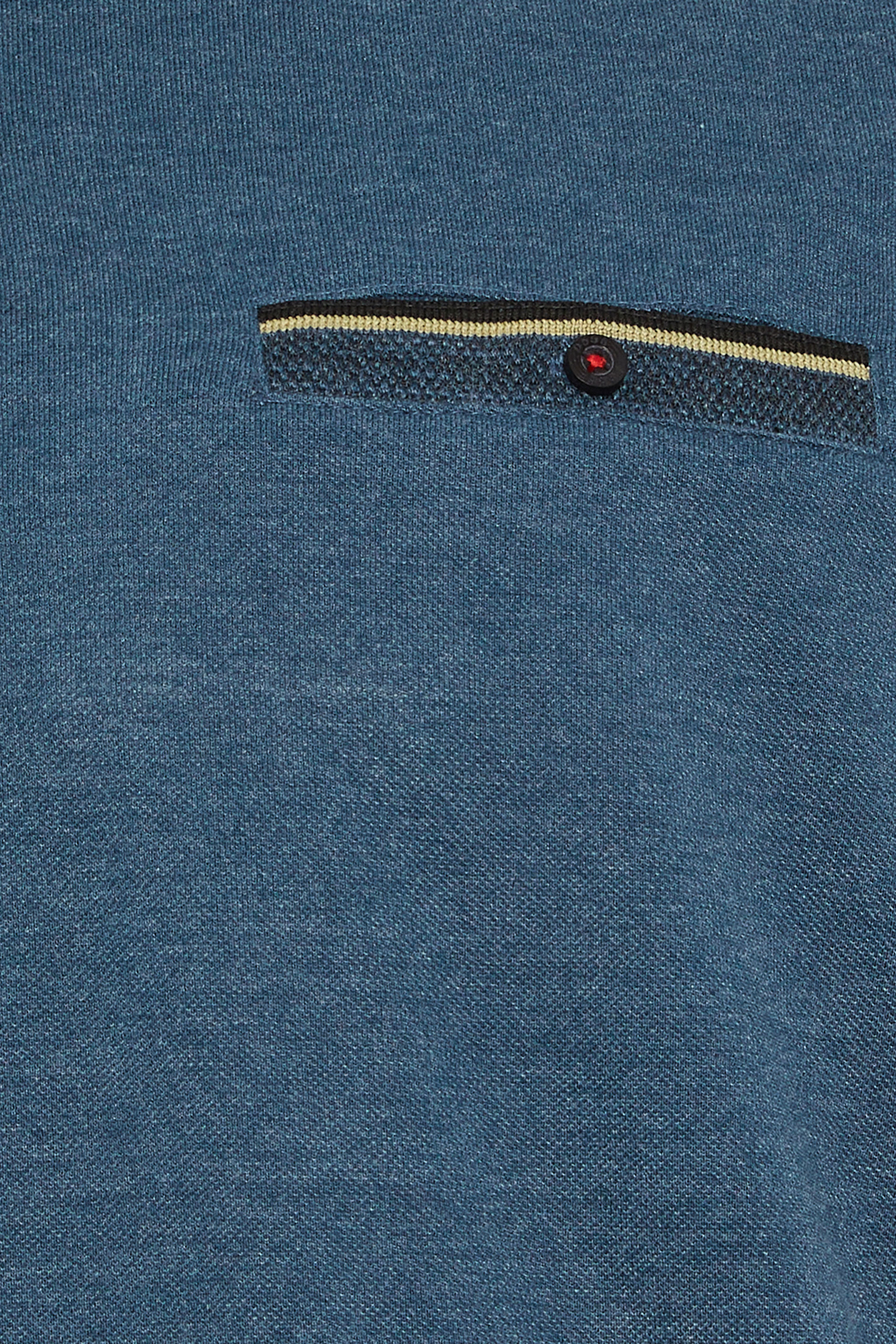 D555 Big & Tall Blue Jacquard Pique Polo Shirt | BadRhino 3