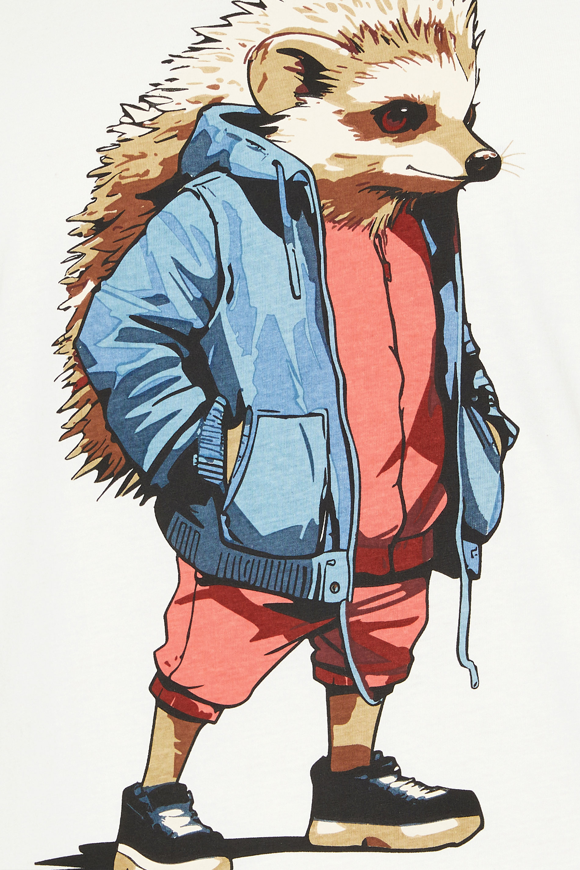 BLEND Big & Tall White Hedgehog Graphic Short Sleeve T-Shirt | BadRhino 2