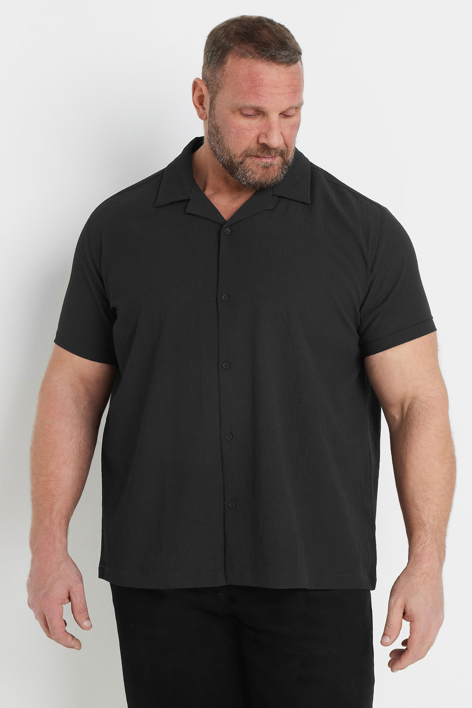 BadRhino Big & Tall Black Seersucker Shirt | BadRhino 2