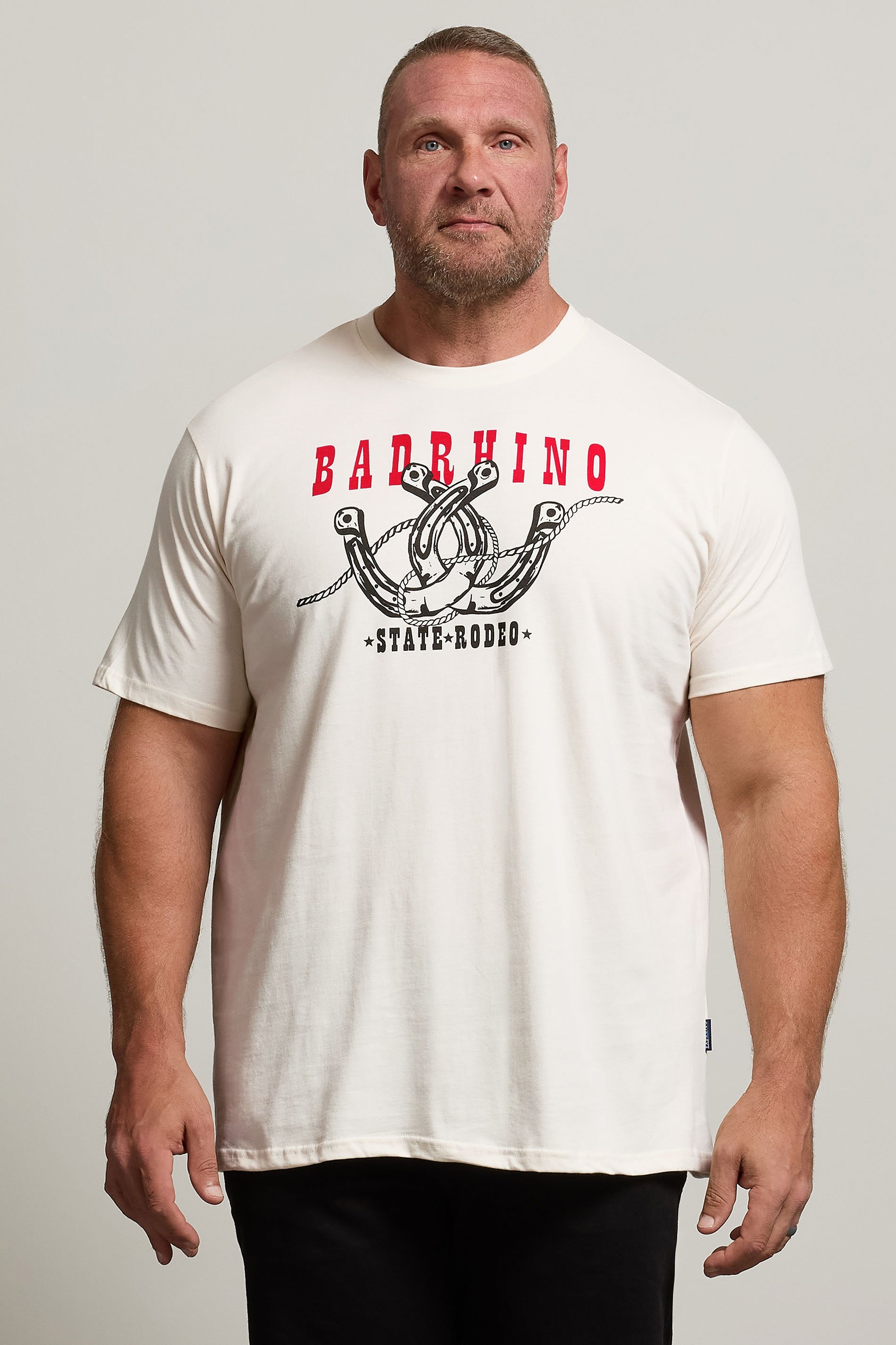 BadRhino Big & Tall Off White 'State Rodeo' Graphic T-Shirt | BadRhino 1