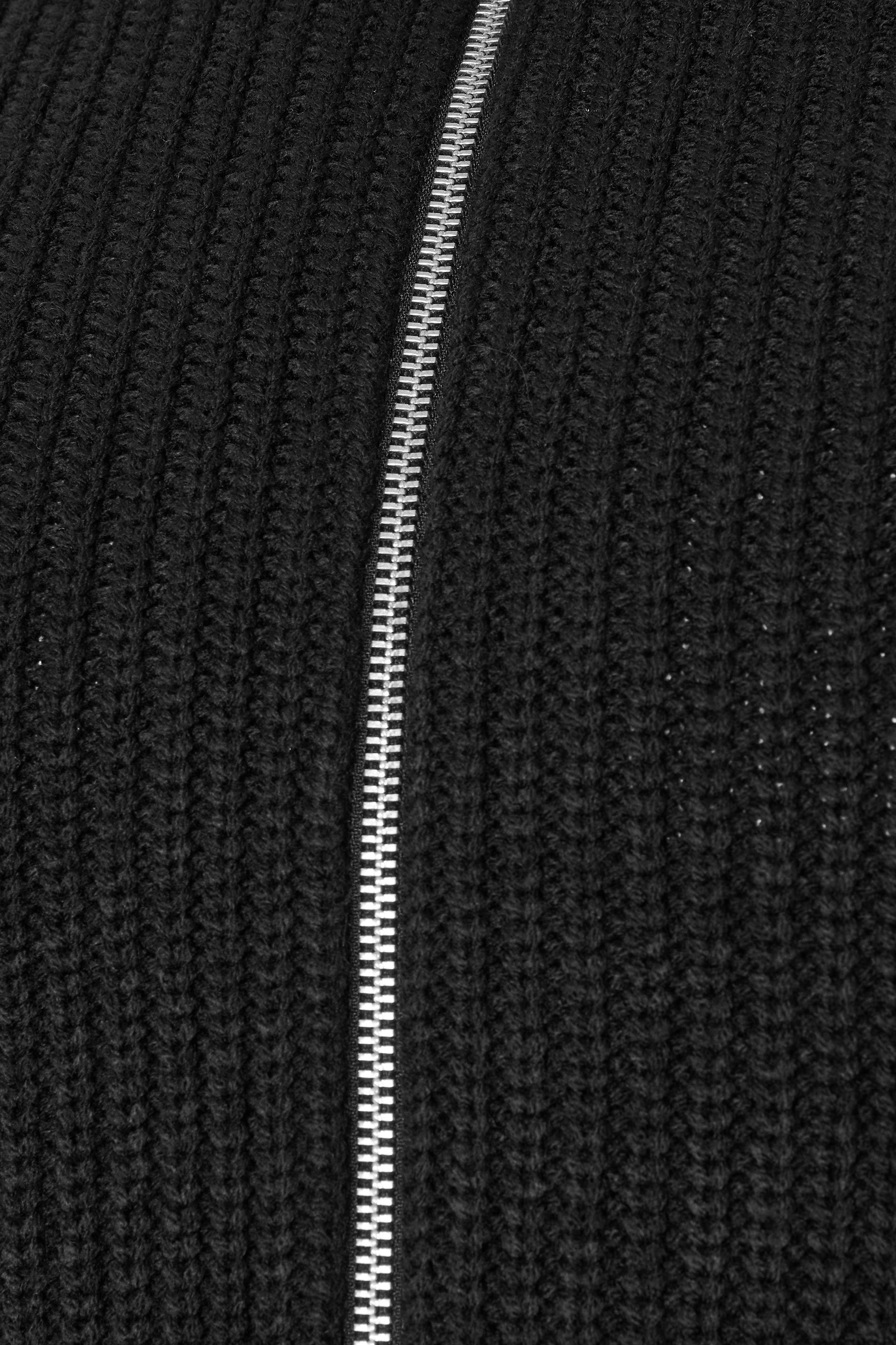 BadRhino Big & Tall Black Ribbed Zip Through Knitted Jumper | BadRhino 8