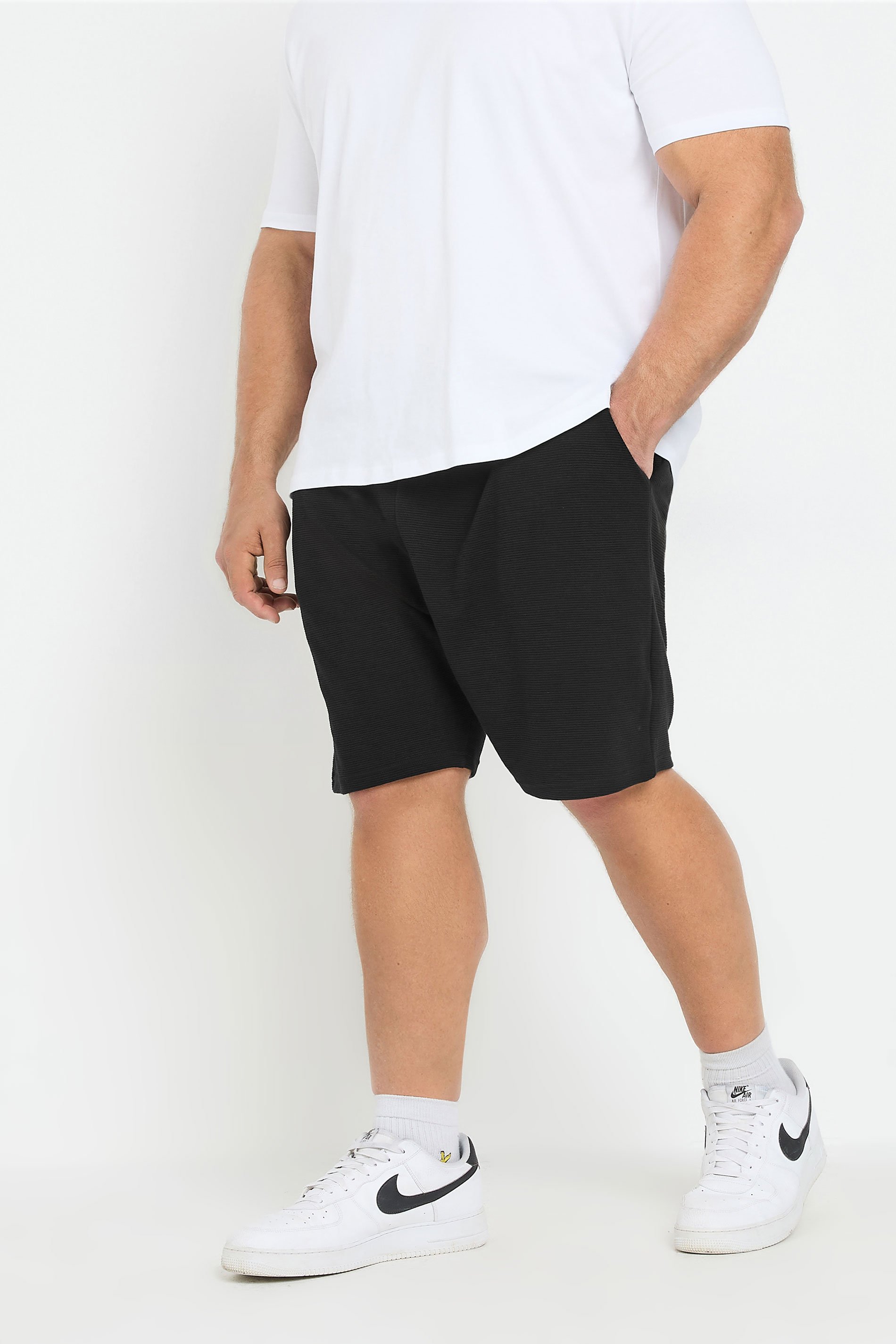 BadRhino Big & Tall Black Ribbed Shorts | BadRhino 1