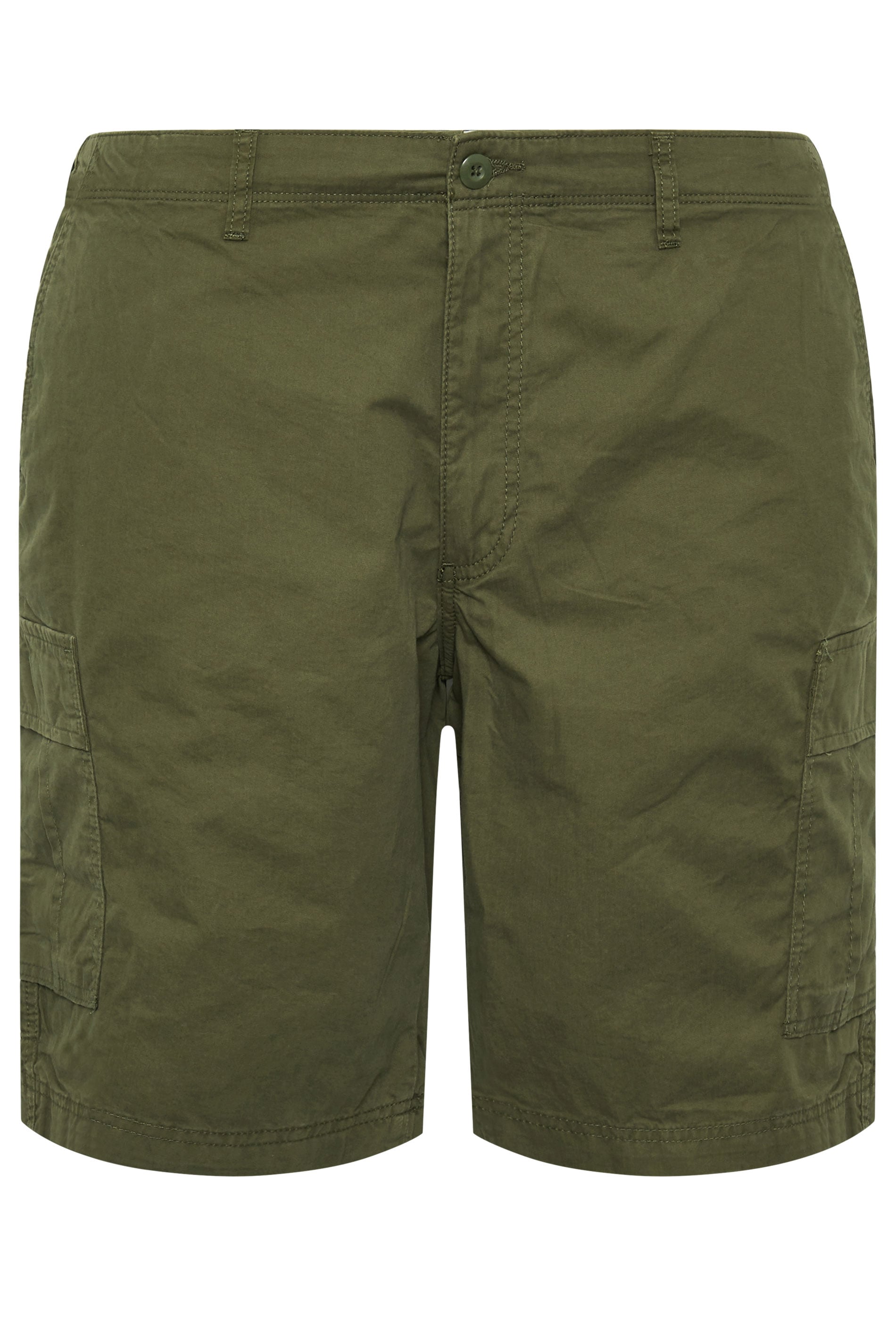 JACK & JONES Big & Tall 2 PACK Neutral And Olive Green Cargo Shorts | BadRhino 5