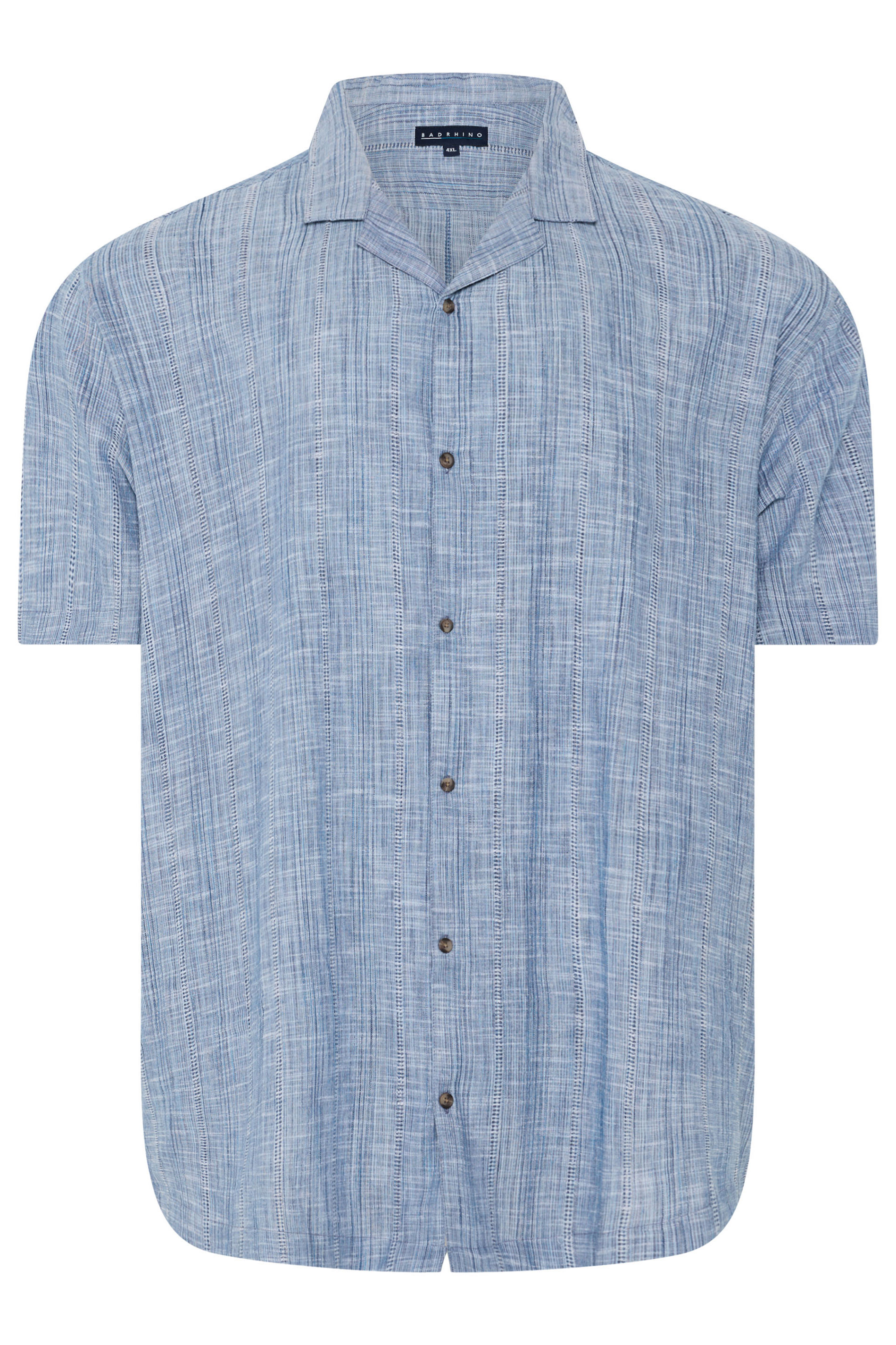 BadRhino Big & Tall Blue Textured Stripe Shirt 3