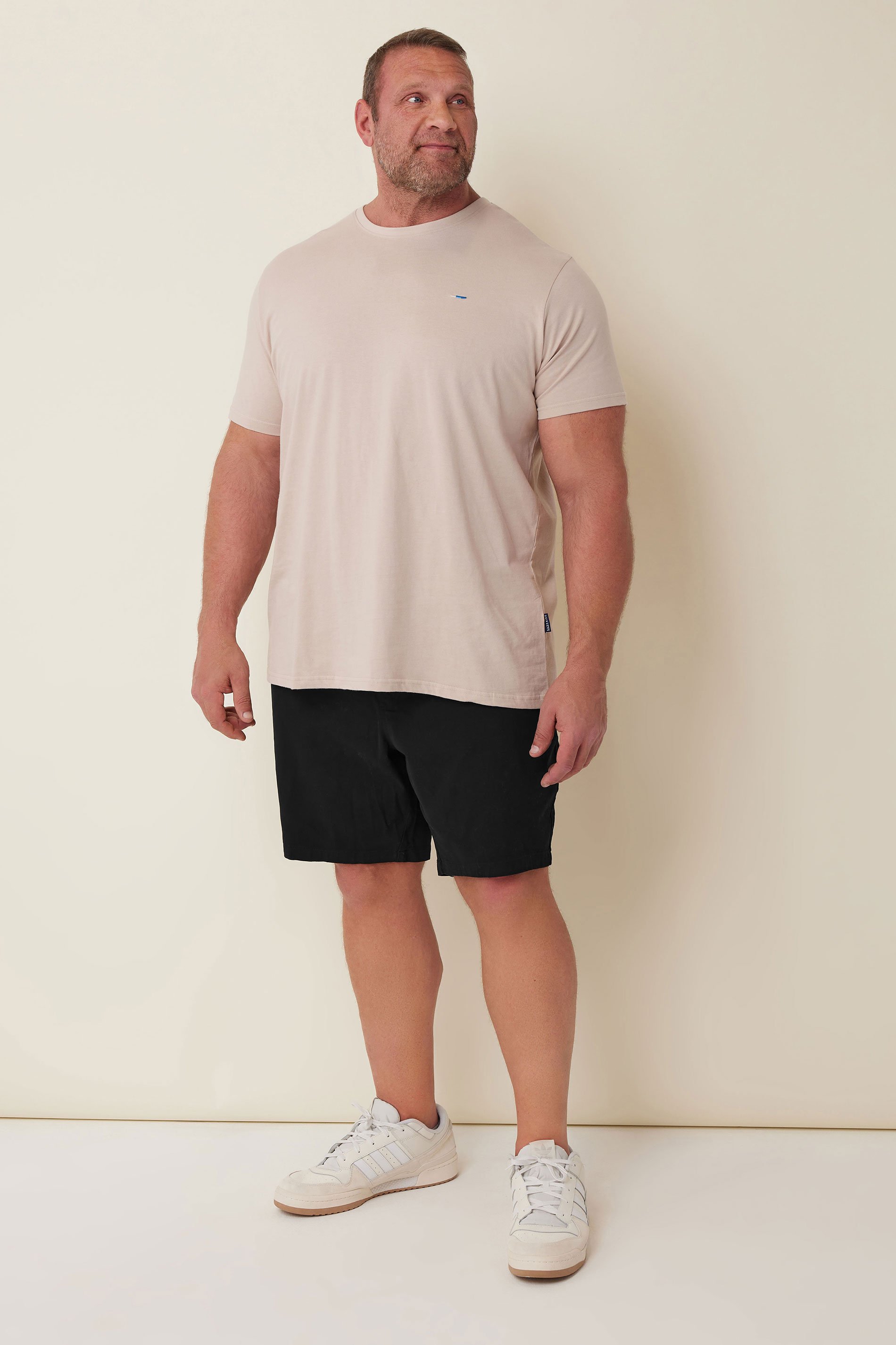 BadRhino Big & Tall 2 PACK Black & Navy Blue Elasticated Waist Chino Shorts 3
