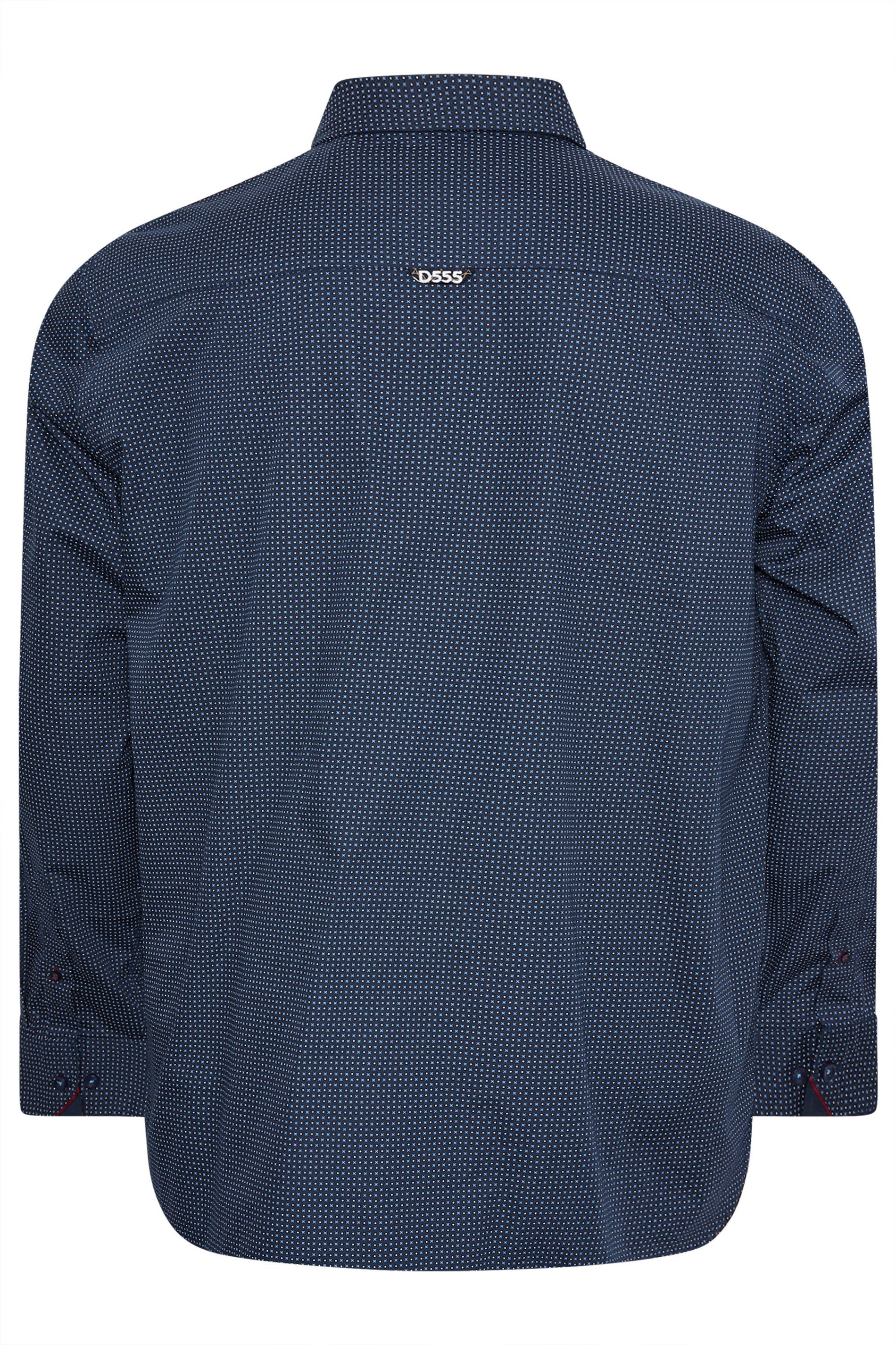 D555 Big & Tall Blue Geometric Print Shirt | BadRhino 4