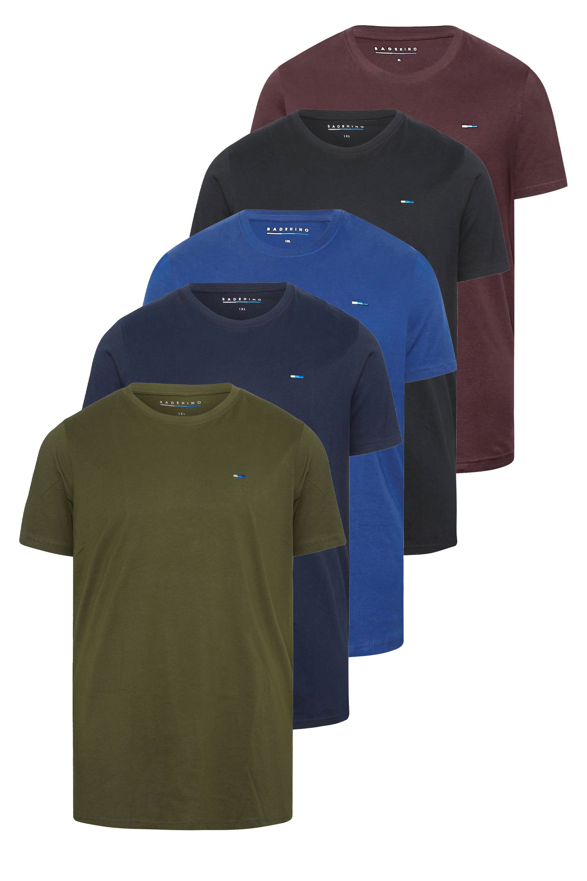 BadRhino Big & Tall 5 Pack Black & Blue Core T-Shirts | BadRhino 5