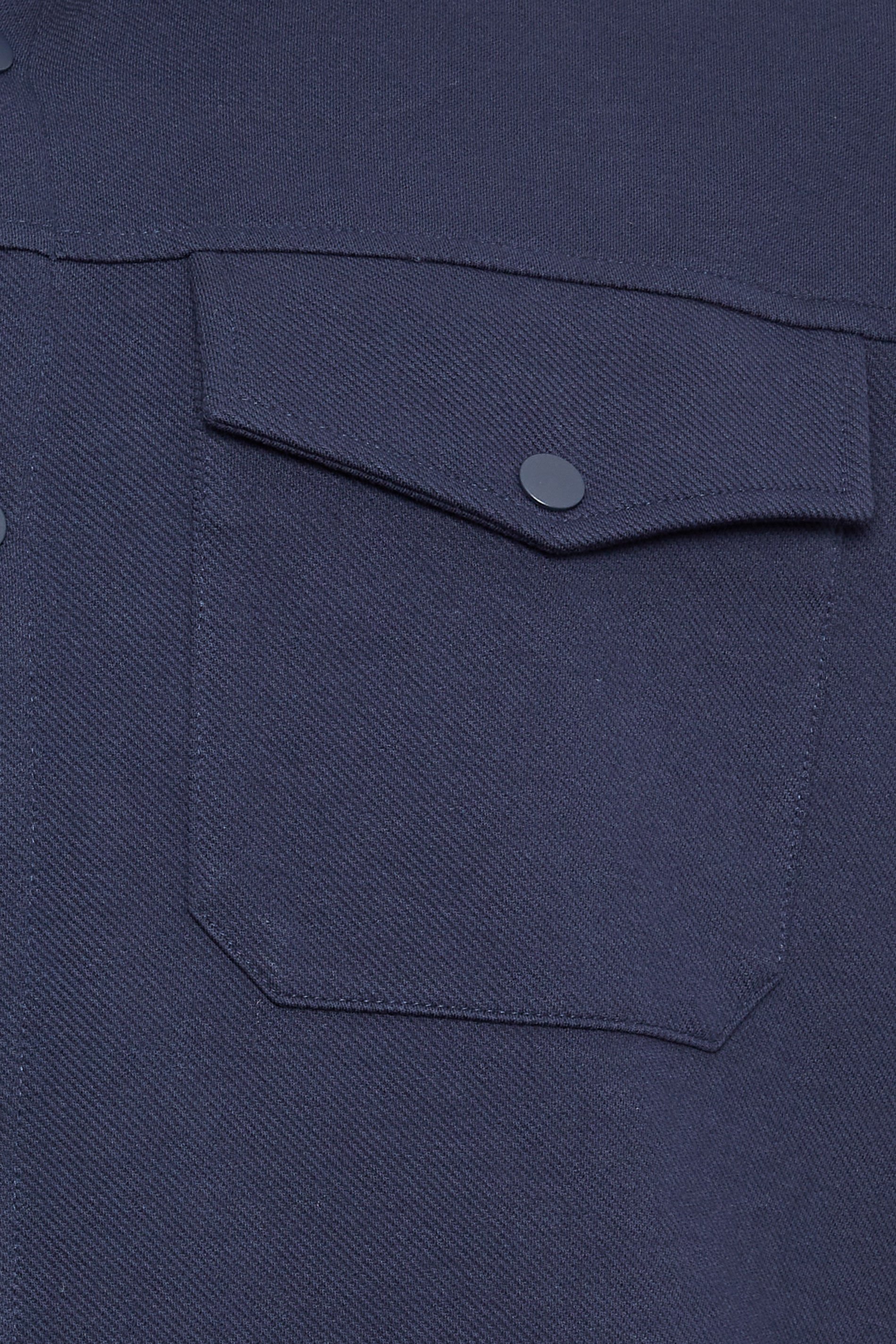 BadRhino Big & Tall Navy Blue Textured Jersey Shacket | BadRhino 5