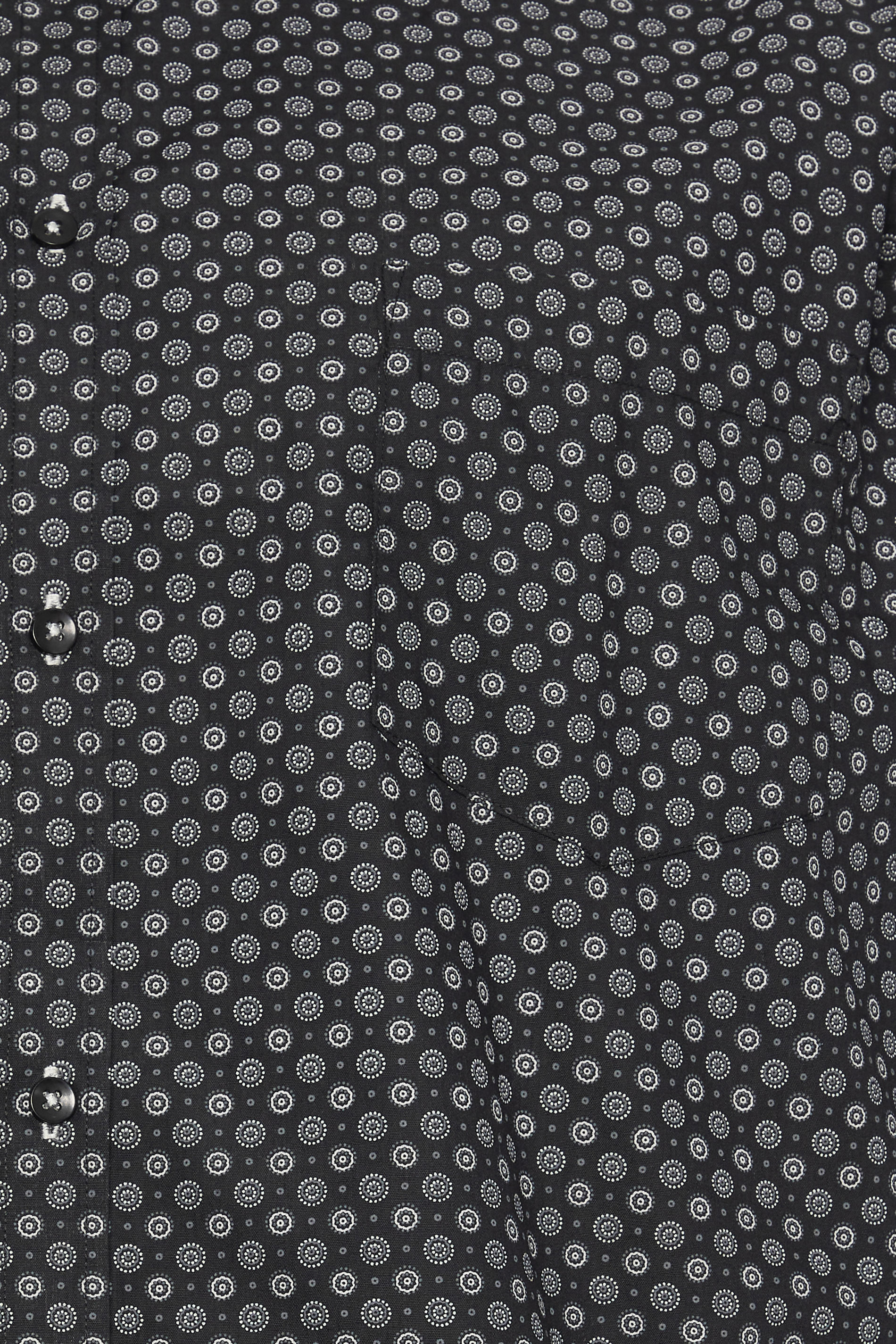 KAM Big & Tall Black Dobby Print Long Sleeve Shirt | BadRhino 2