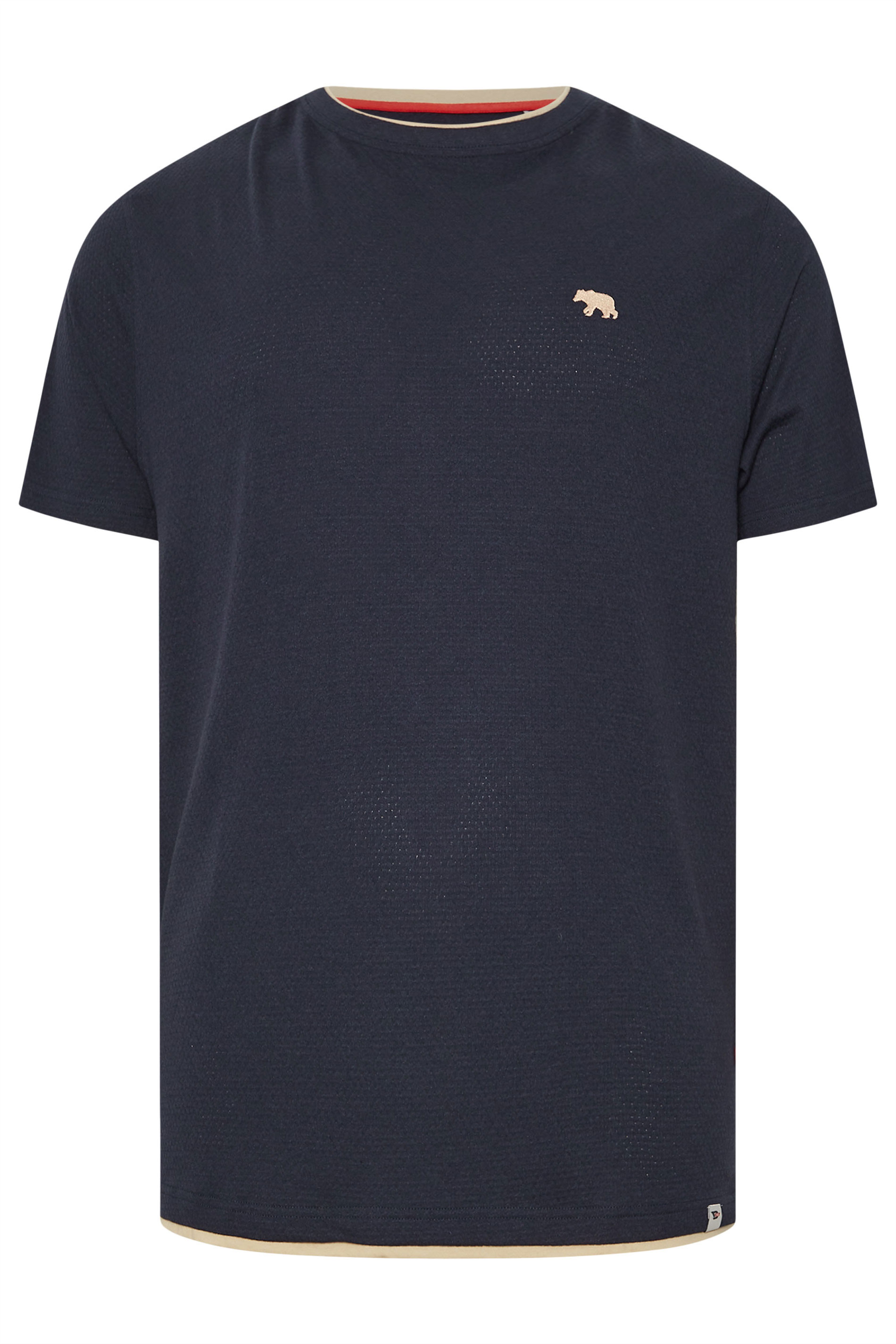 D555 Big & Tall Navy Blue Waffle Textured T-Shirt | BadRhino 3