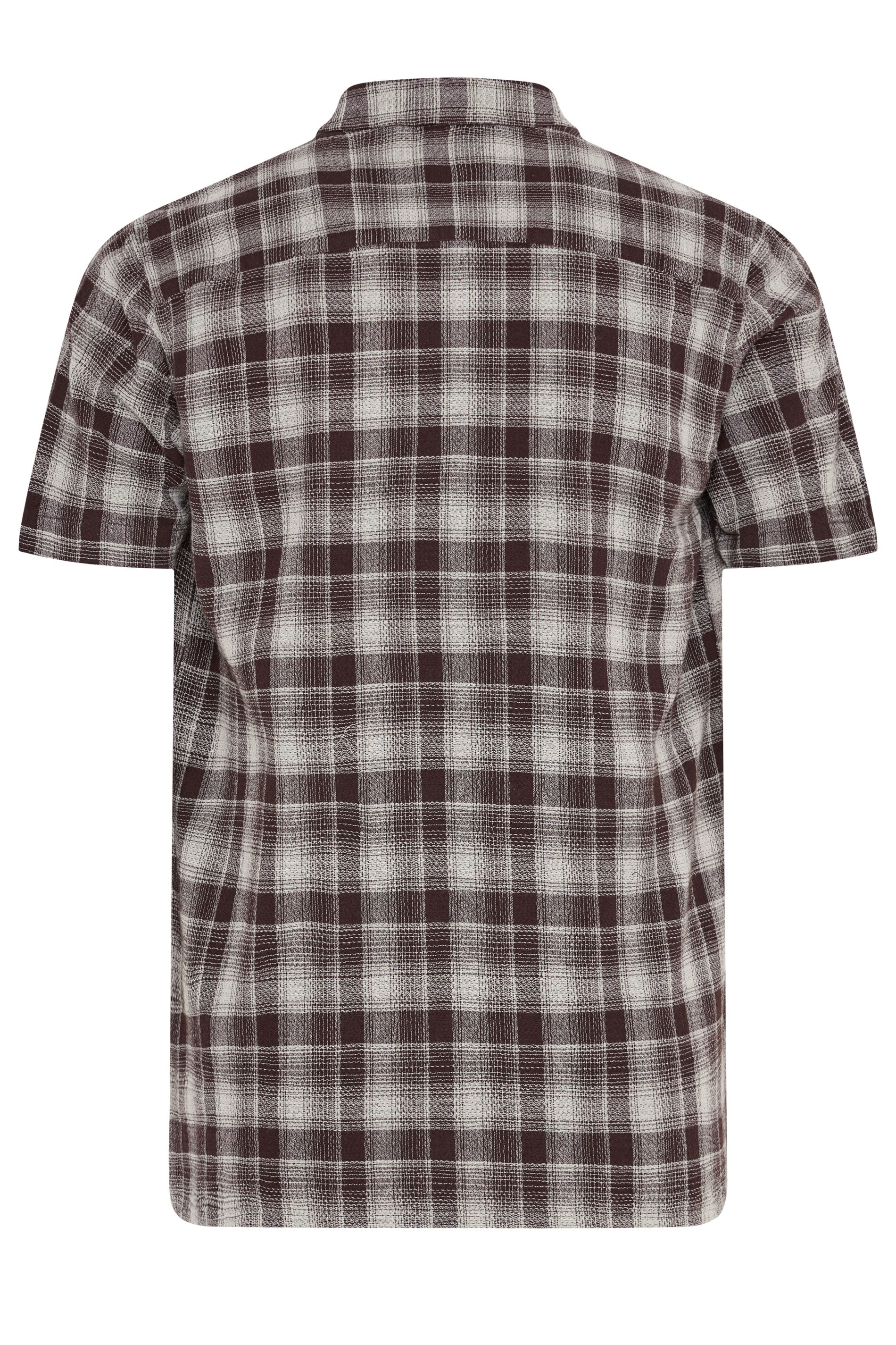 BadRhino Big & Tall Brown Check Stripe Short Sleeve Shirt | BadRhino 6