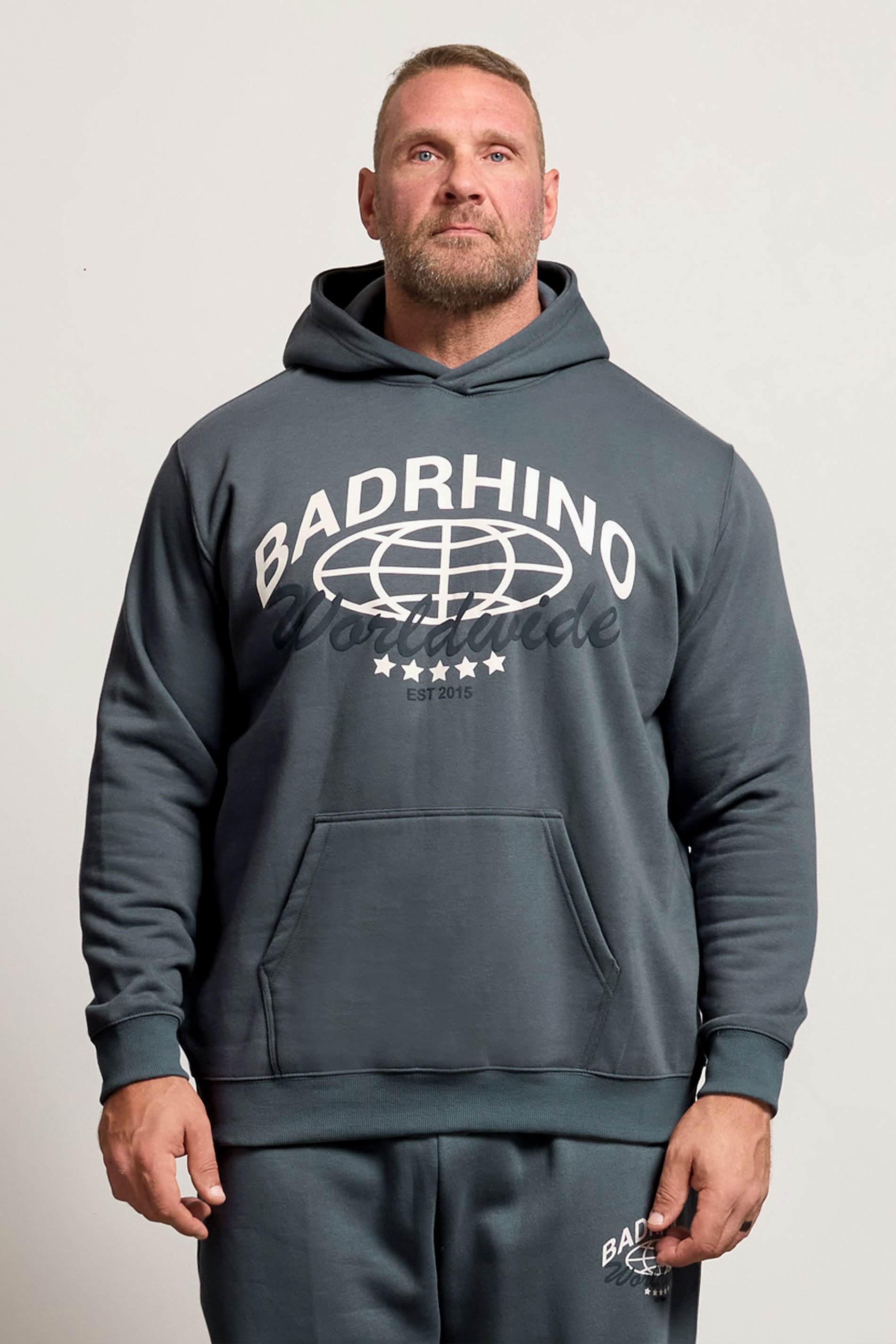 BadRhino Big & Tall Stormy Blue Worldwide Hoodie 1