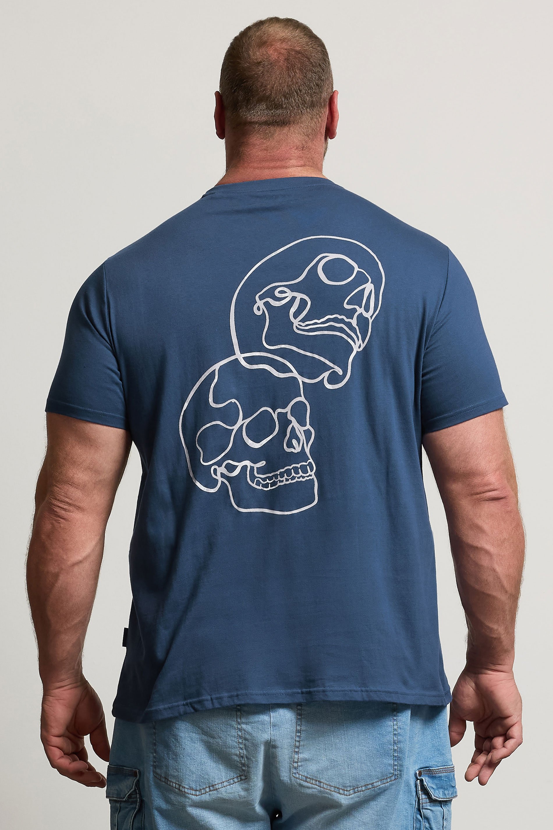 BadRhino Big & Tall Blue Skull Print Graphic T-Shirt | BadRhino 4