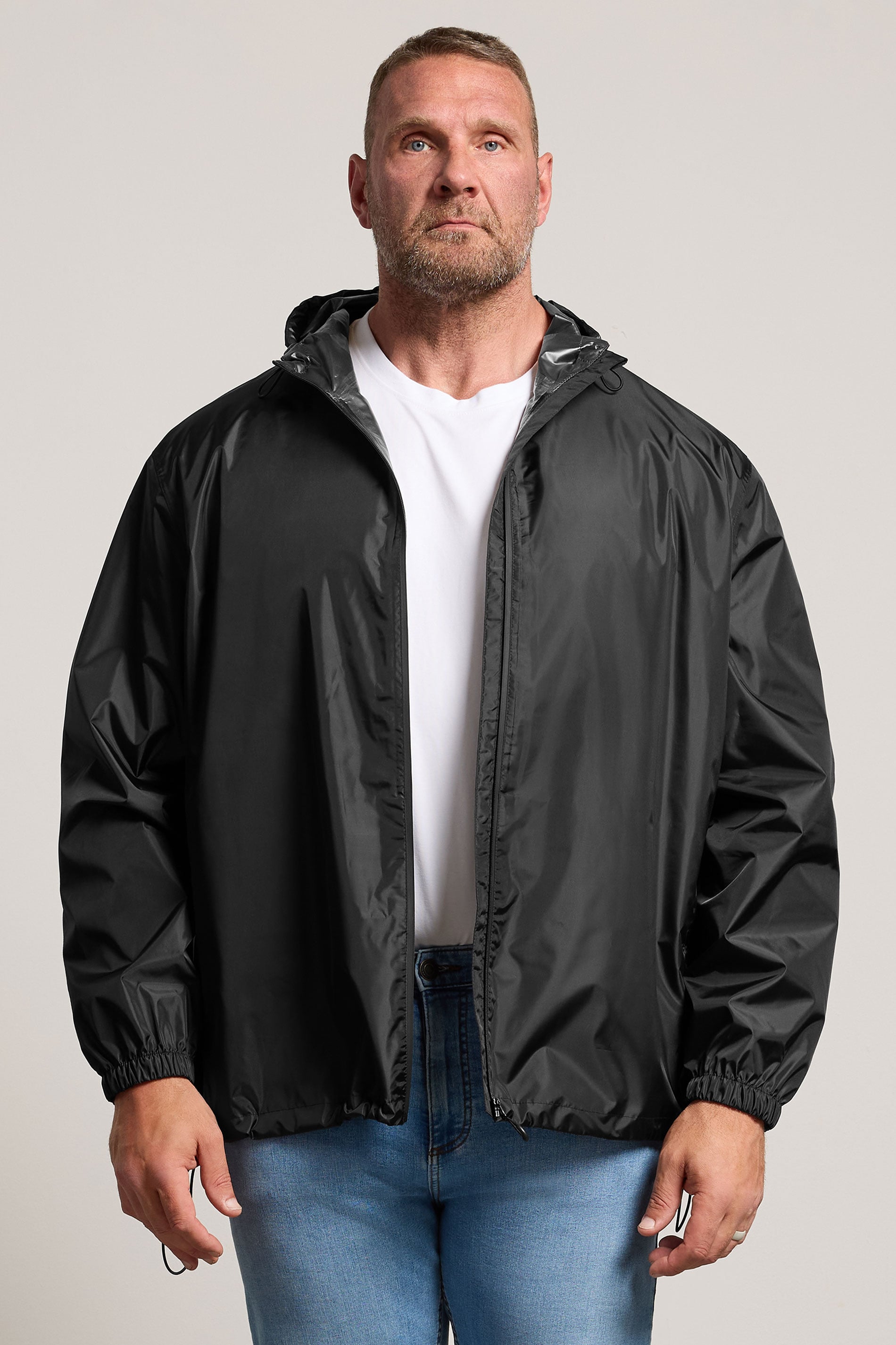 BadRhino Big & Tall Black Pac a Mac Hooded Jacket | BadRhino 3