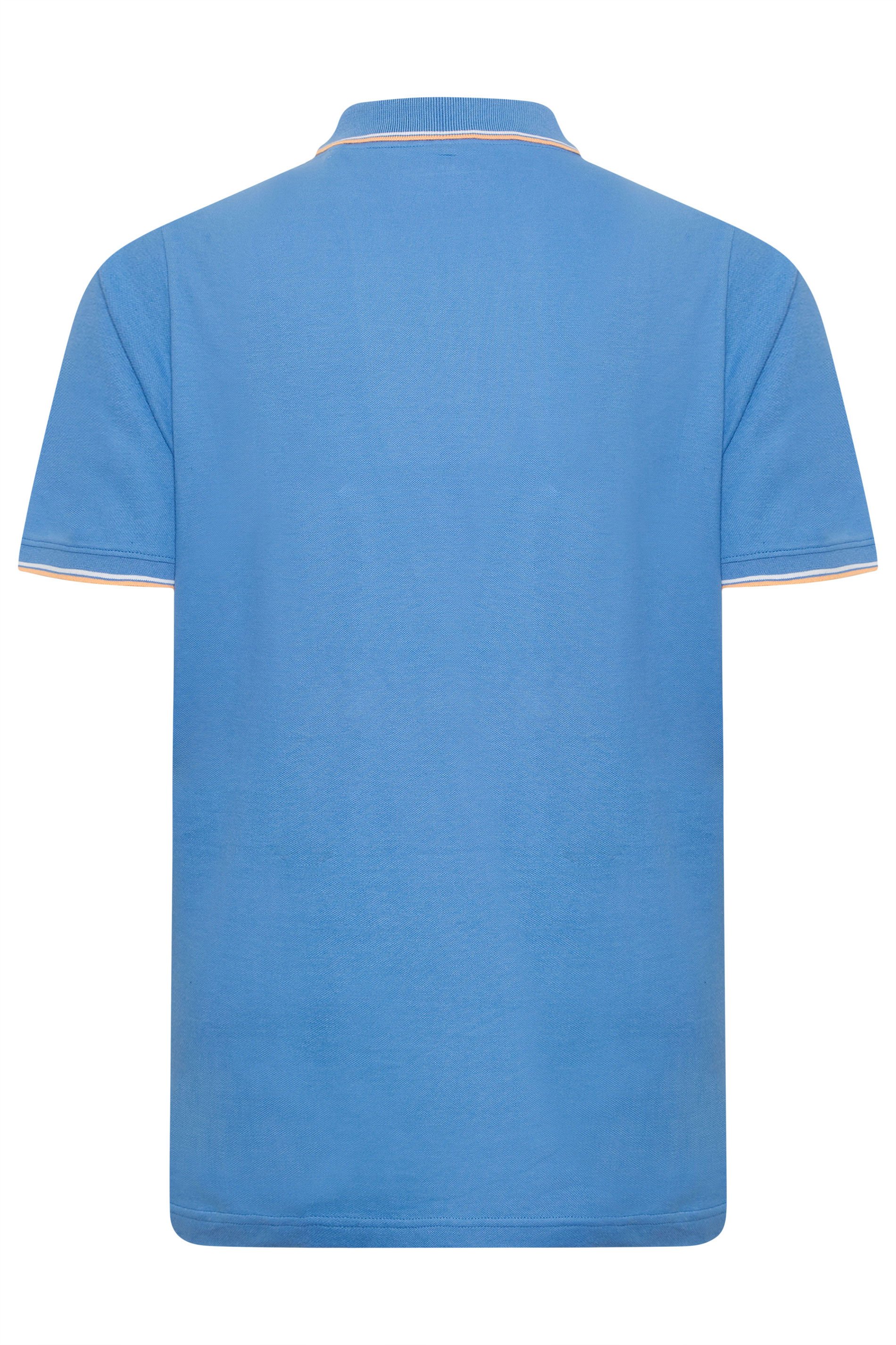 BadRhino Big & Tall Light Blue Tipped Polo Shirt | BadRhino 8