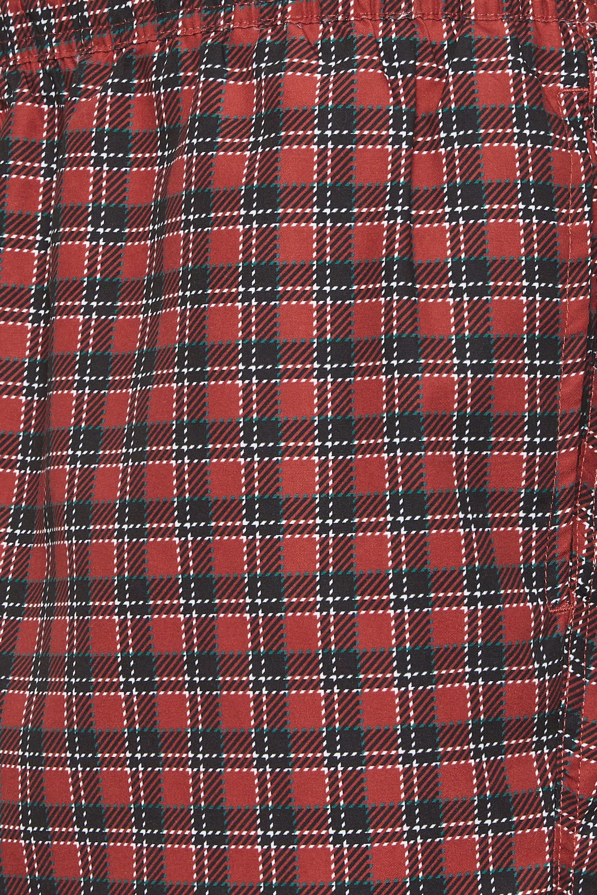 BadRhino Big & Tall Red & Black Tartan Swim Shorts | BadRhino 6