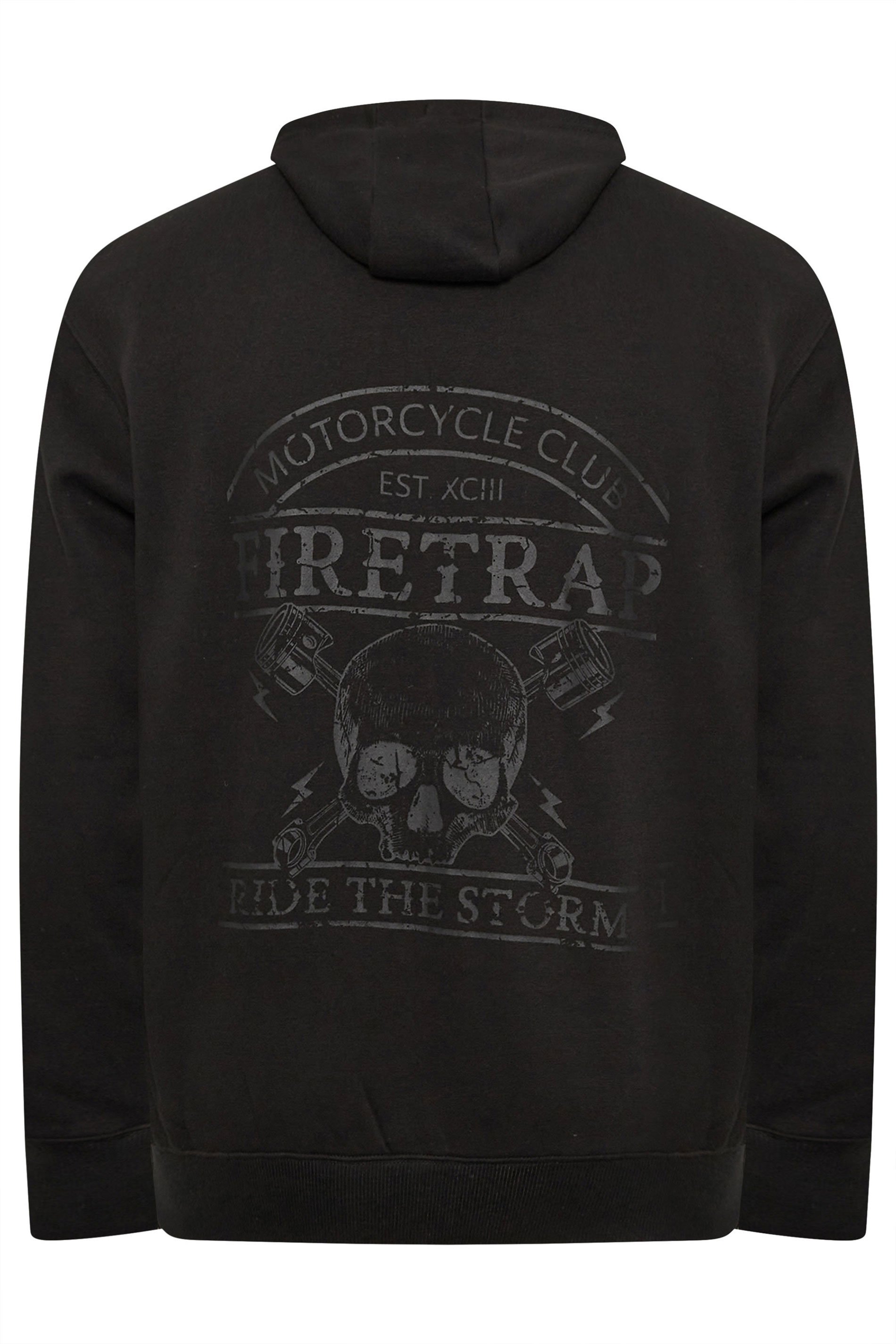 FIRETRAP Big & Tall Stormy Black Hoodie | BadRhino 5