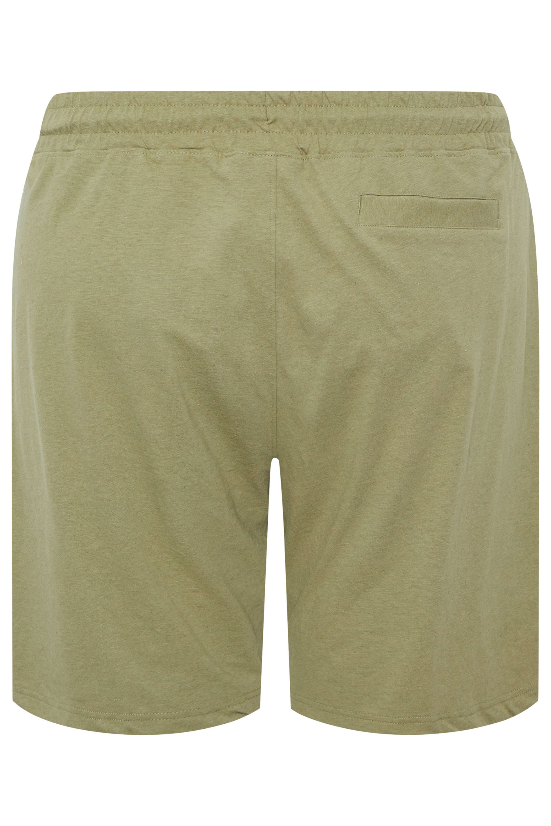 STUDIO A Big & Tall Khaki Green Linen Shorts | BadRhino 5