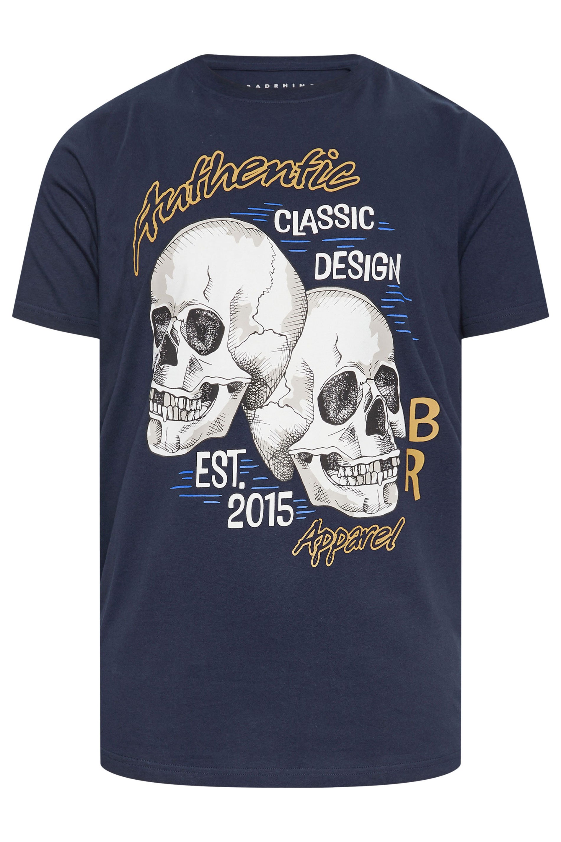 BadRhino Big & Tall 2 PACK Green & Navy Blue Skull Print Graphic T-shirts | BadRhino 5