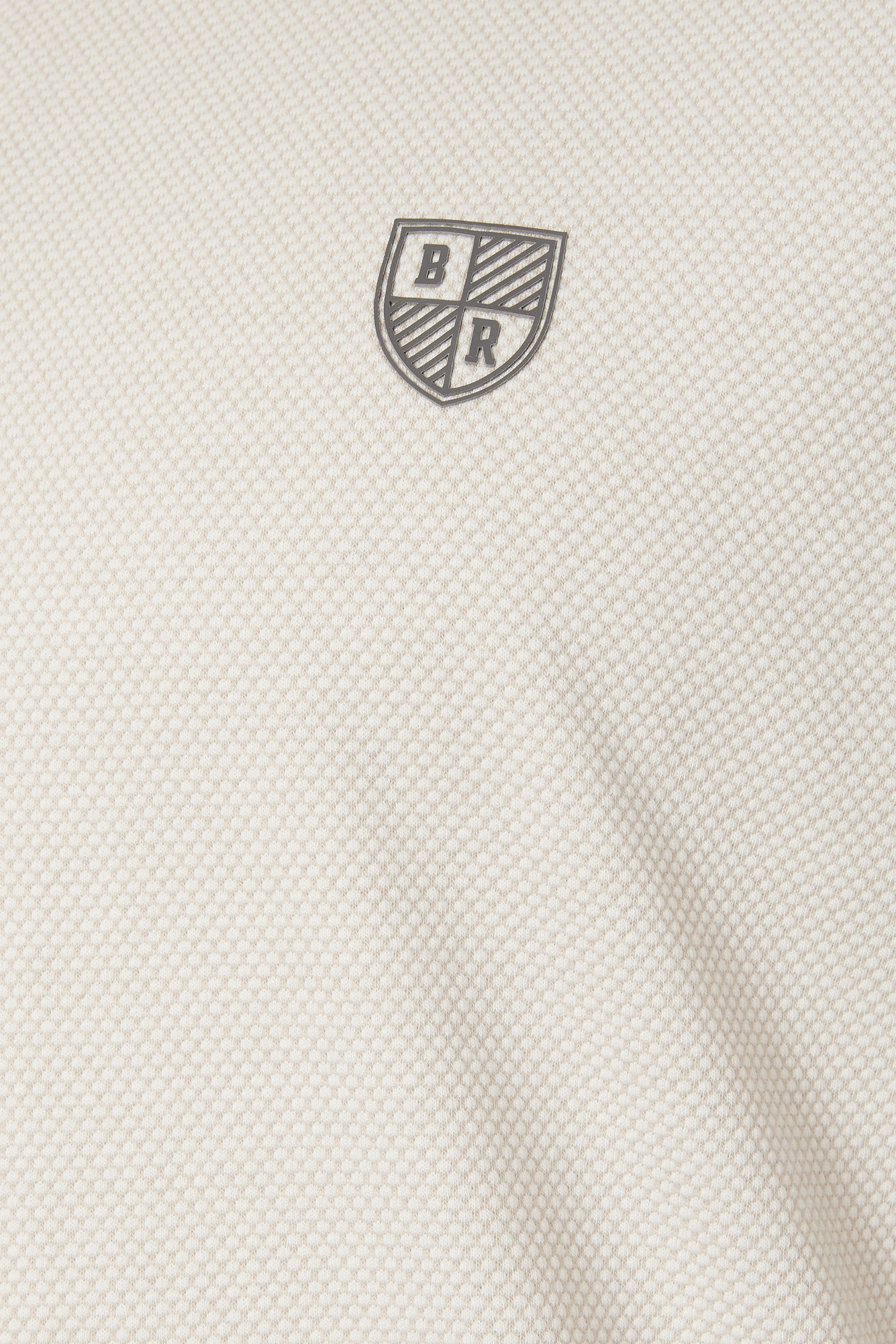 BadRhino Big & Tall Cream Textured Waffle Long Sleeve Polo Shirt | BadRhino 3