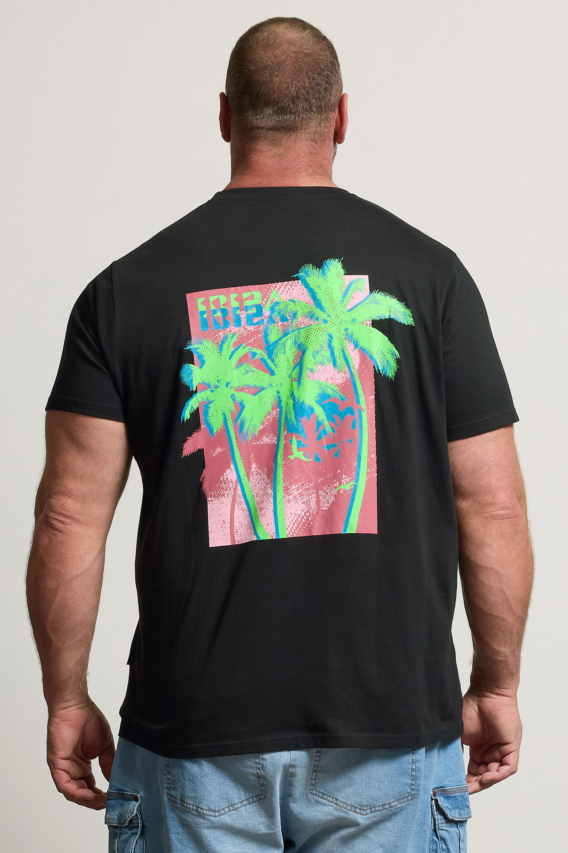 BadRhino Big & Tall Black 'Ibiza' Graphic Print T-Shirt | BadRhino 4
