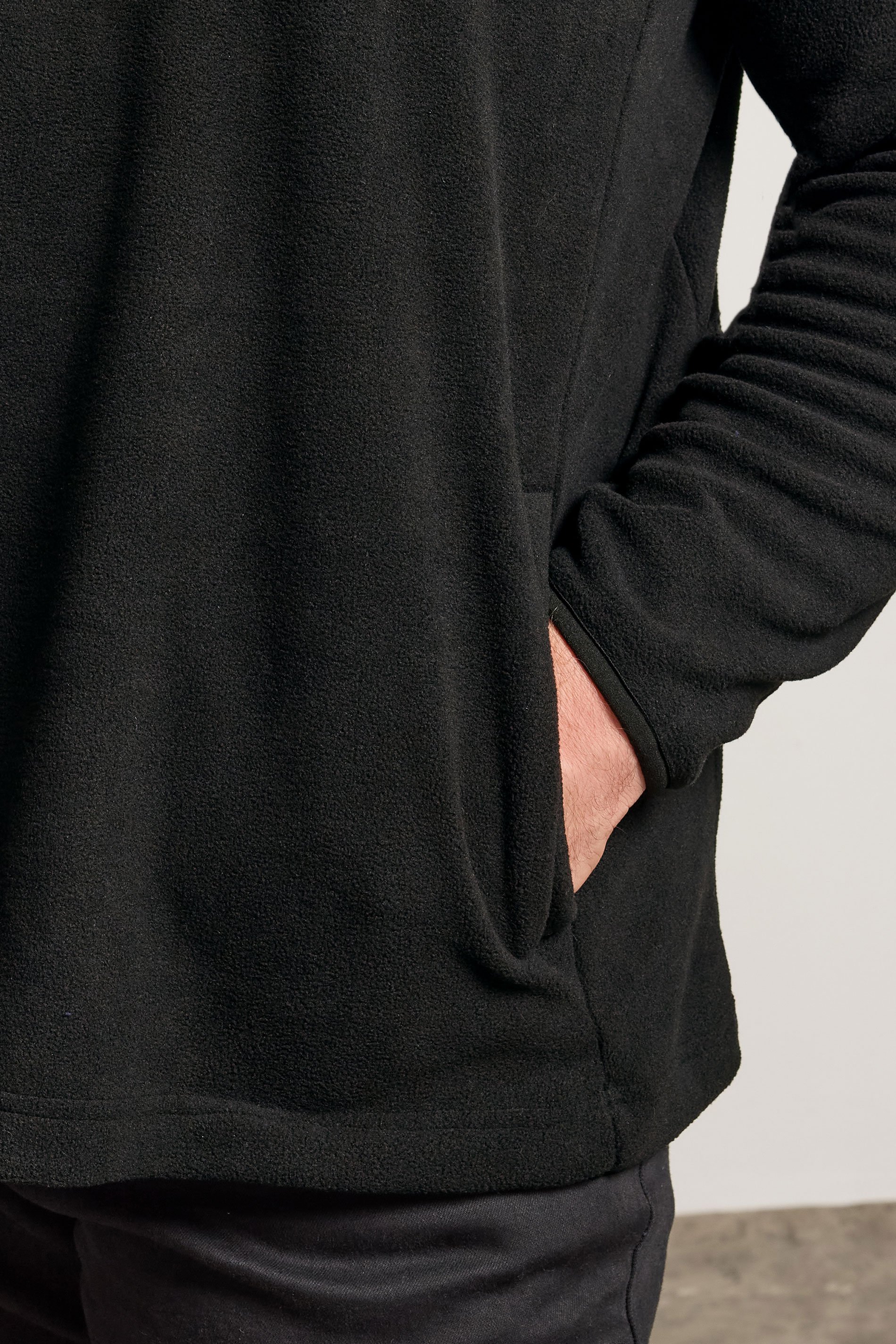 BadRhino Big & Tall Black Quarter Zip Quilted Fleece Jacket | BadRhino 4