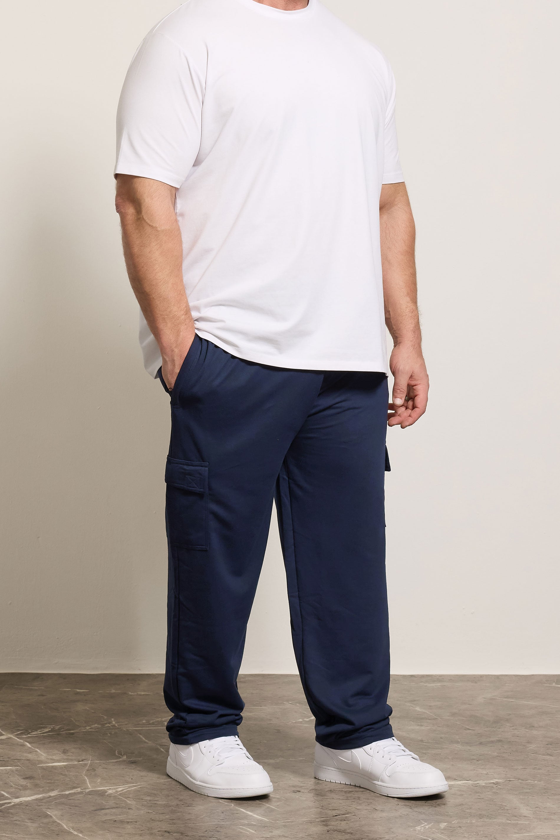 KAM Navy Blue Cargo Joggers | BadRhino 1