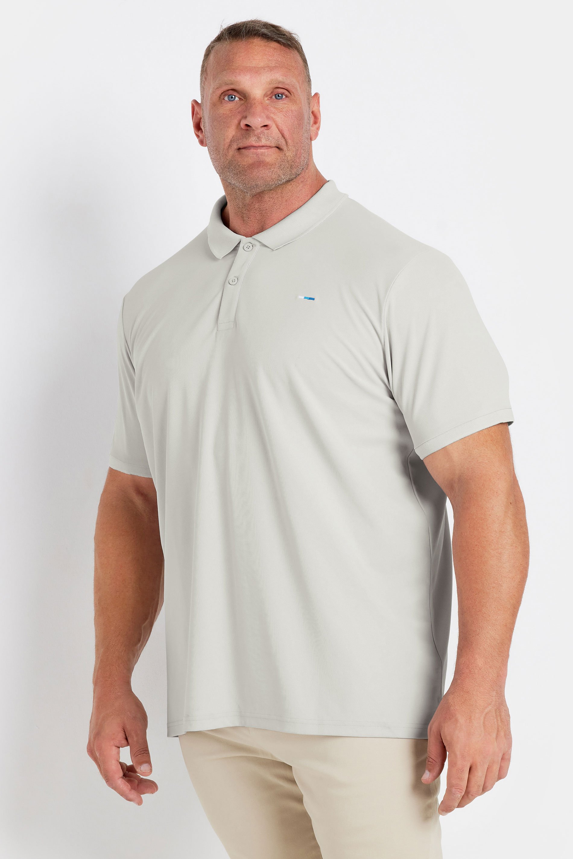 BadRhino Big & Tall Grey Pique Golf Polo Shirt | BadRhino 2