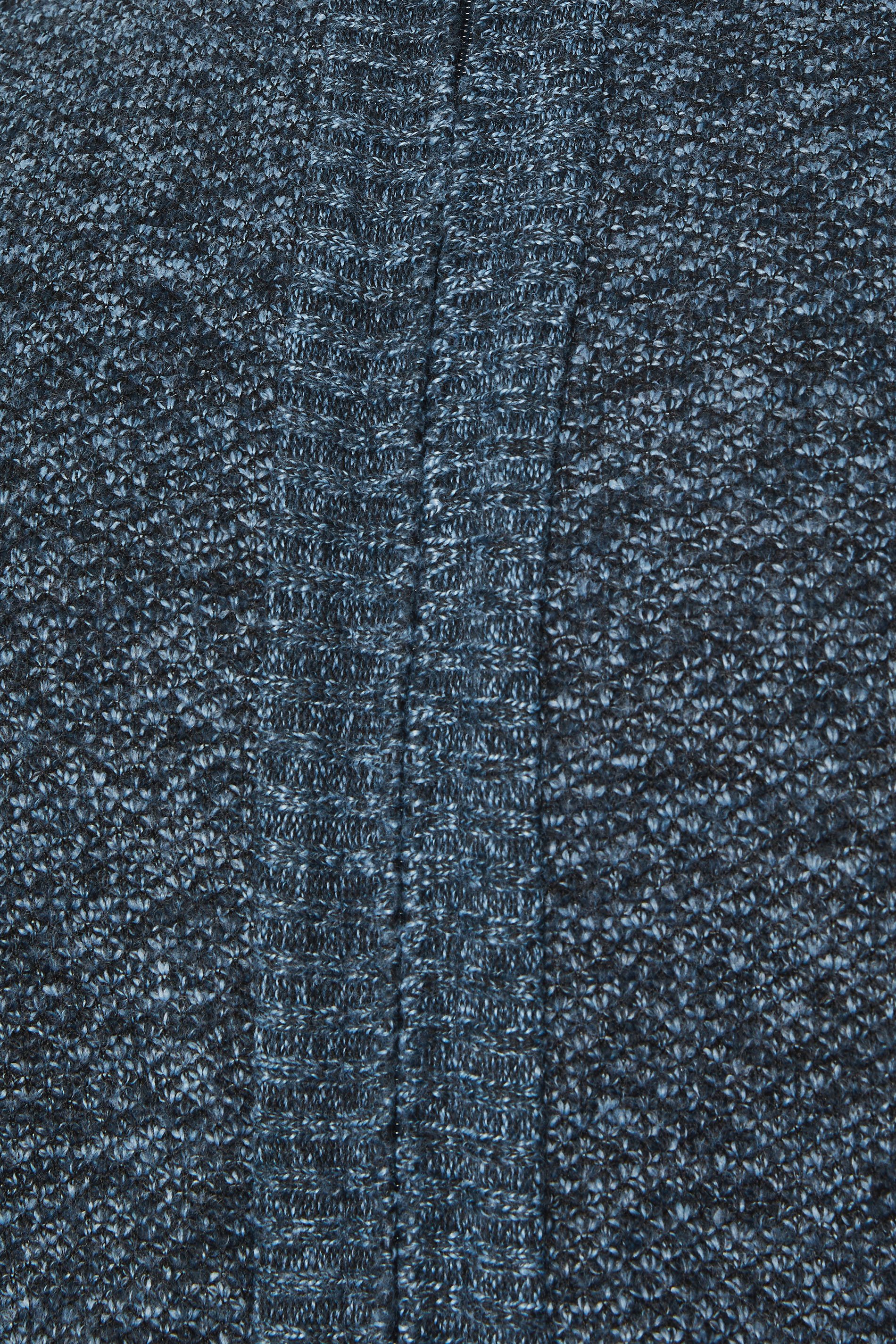 D555 Big & Tall Blue Marl Zip Through Knitted Jumper | BadRhino 7