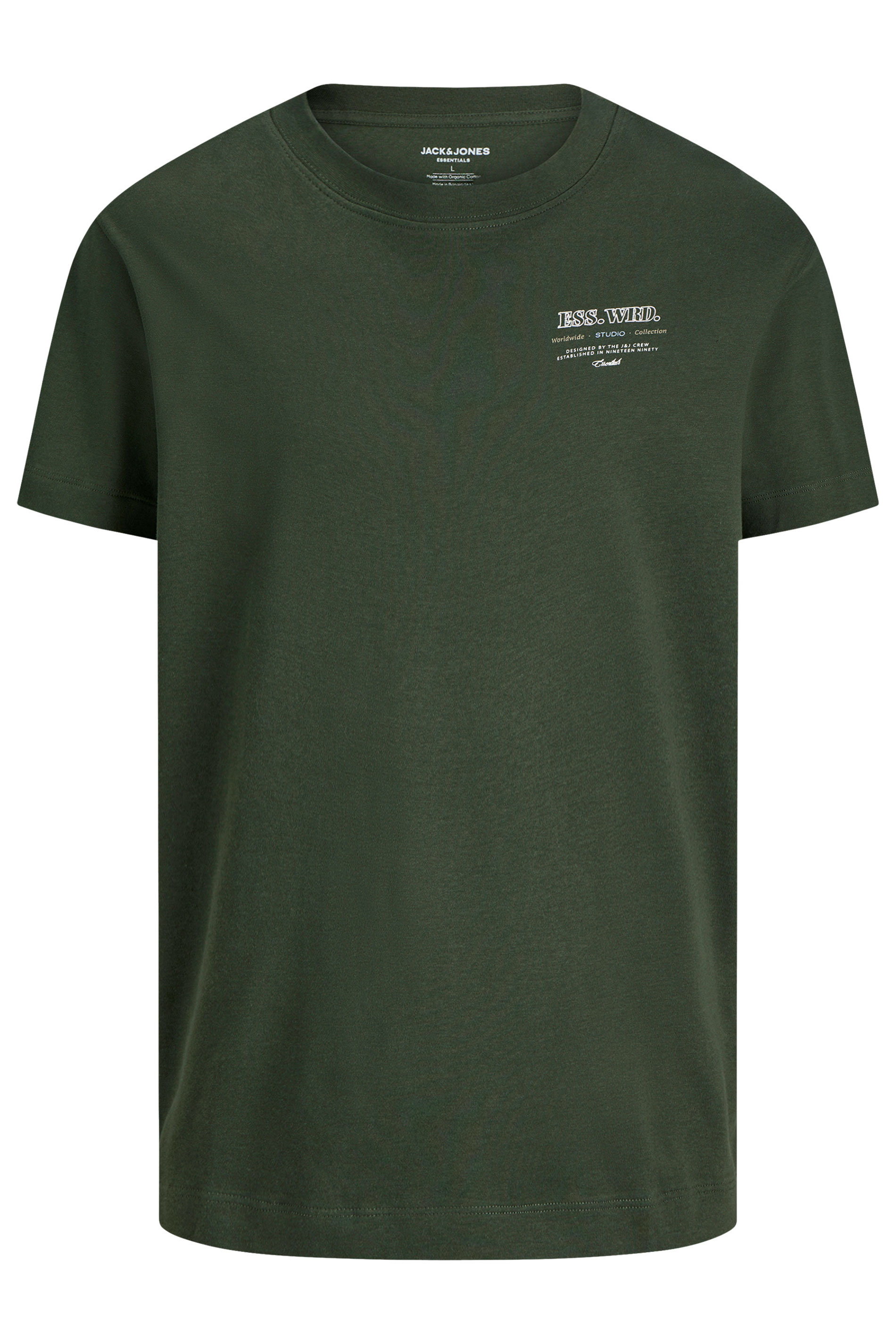 JACK & JONES Big & Tall Duffel Green Studio Graphic T-Shirt | BadRhino 4