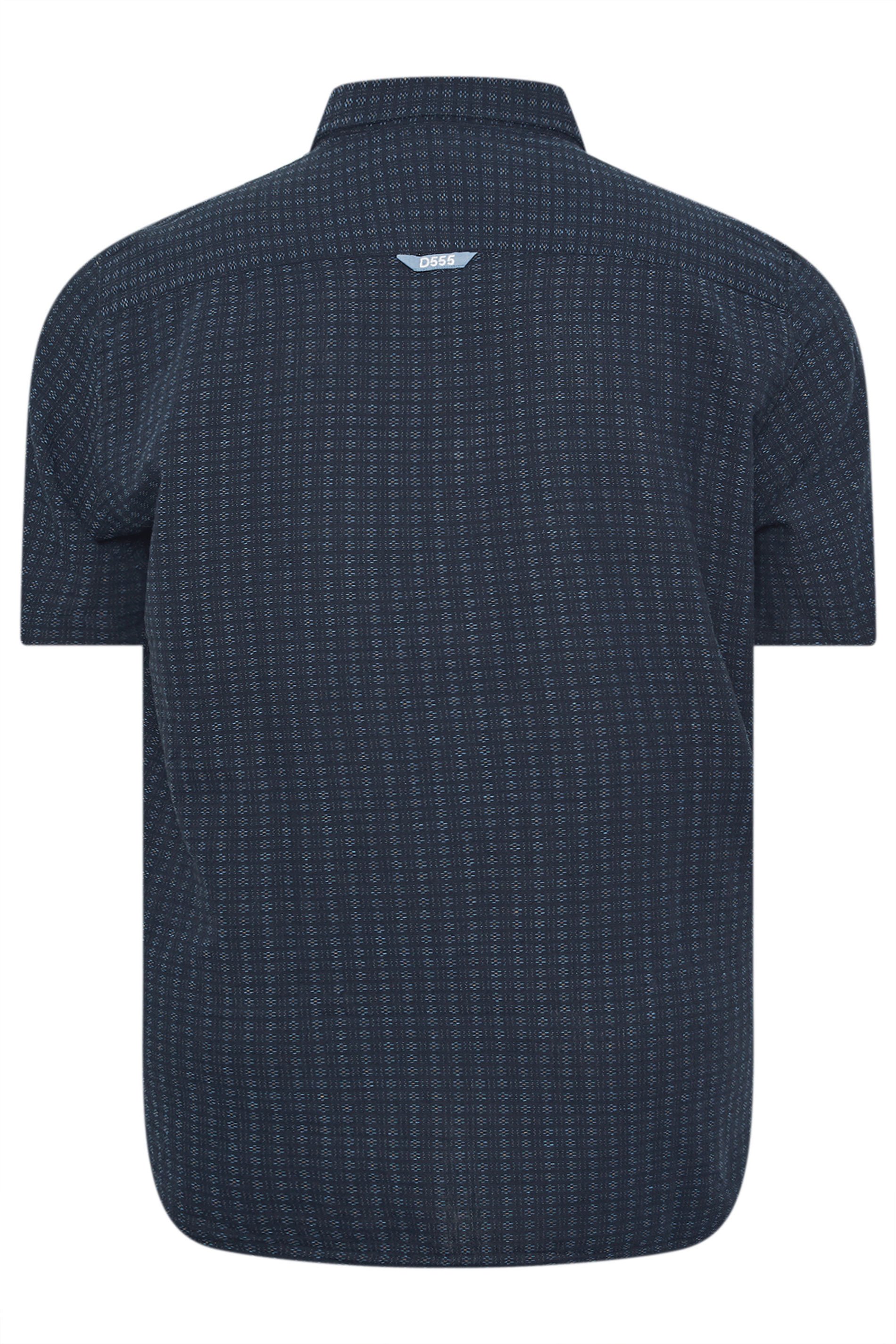 D555 Navy Blue Jacquard Linen Shirt | BadRhino 4
