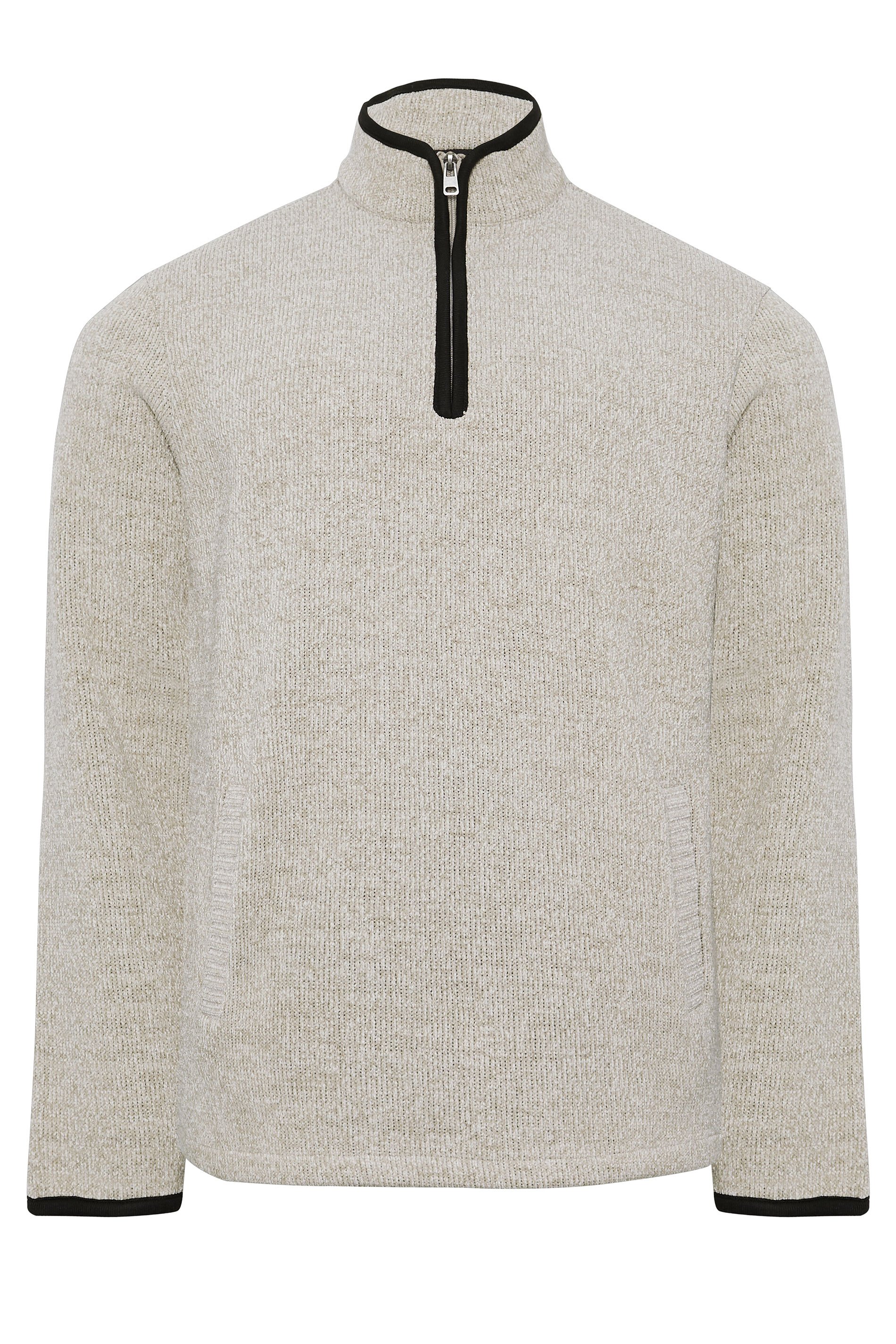 BadRhino Big & Tall Natural Brown Quarter Zip Jumper | BadRhino 4