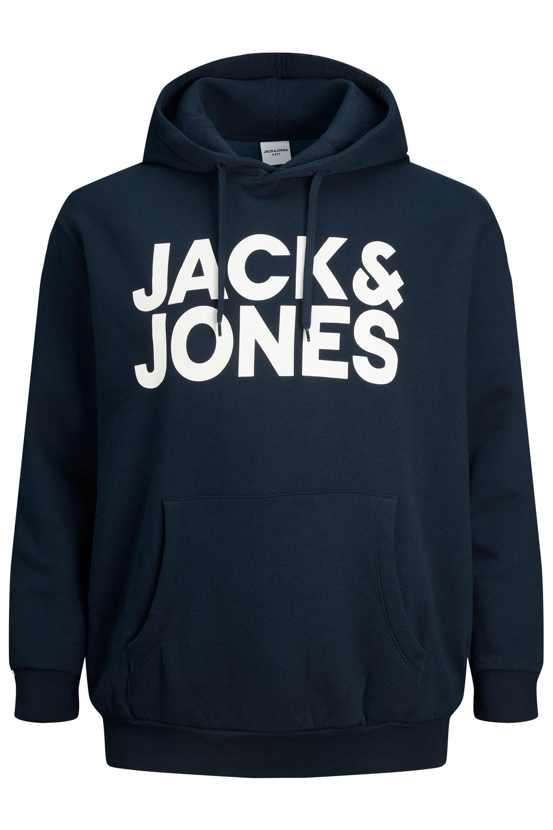 JACK & JONES Navy Blue Corp Logo Hoodie | BadRhino 1