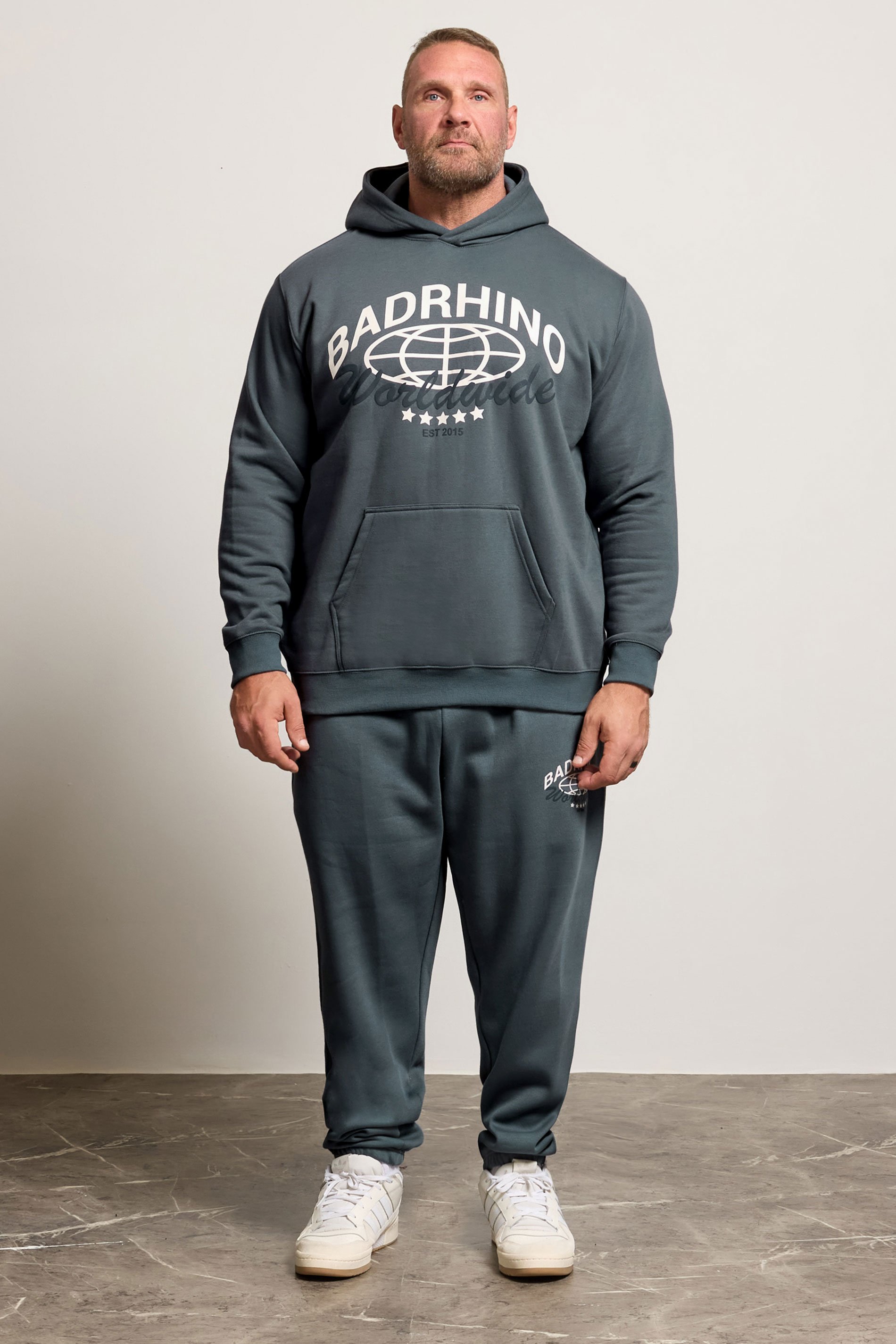 BadRhino Big & Tall Stormy Blue Worldwide Hoodie 2