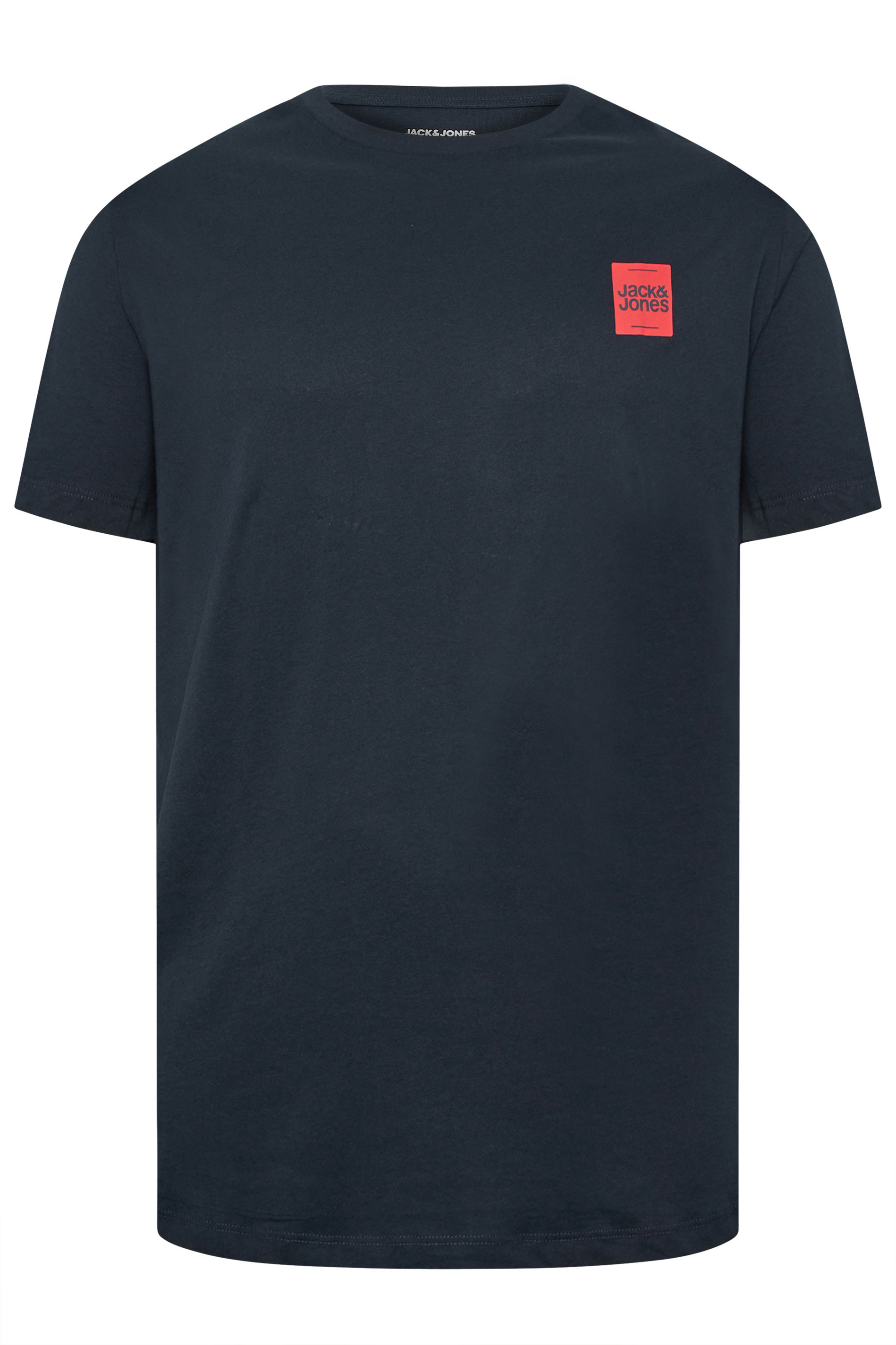 JACK & JONES Big & Tall 3 Pack Green, Navy Blue & Black Logo T-Shirts | BadRhino 9