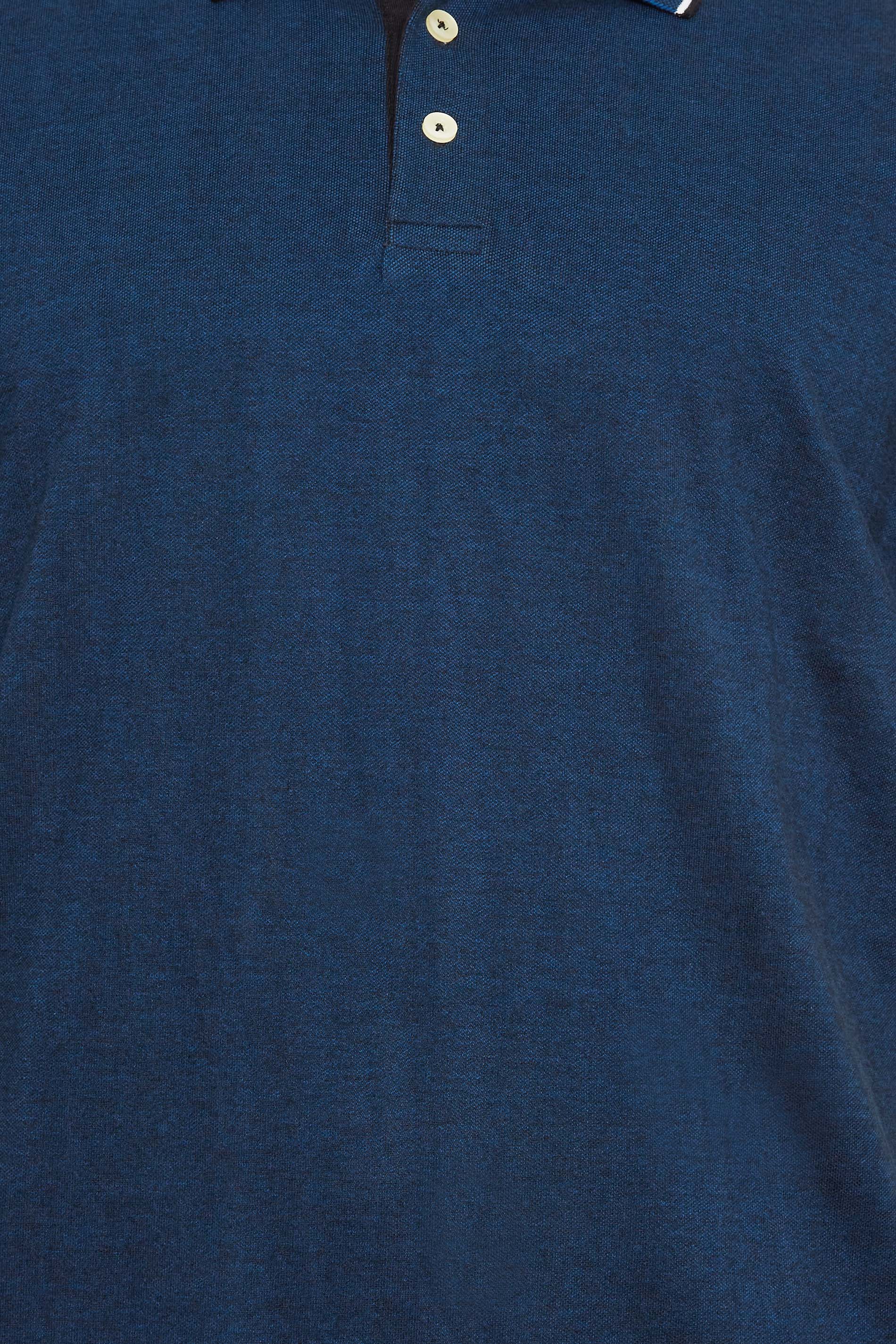 BadRhino Big & Tall Dark Blue Birdseye Polo Shirt | BadRhino 3