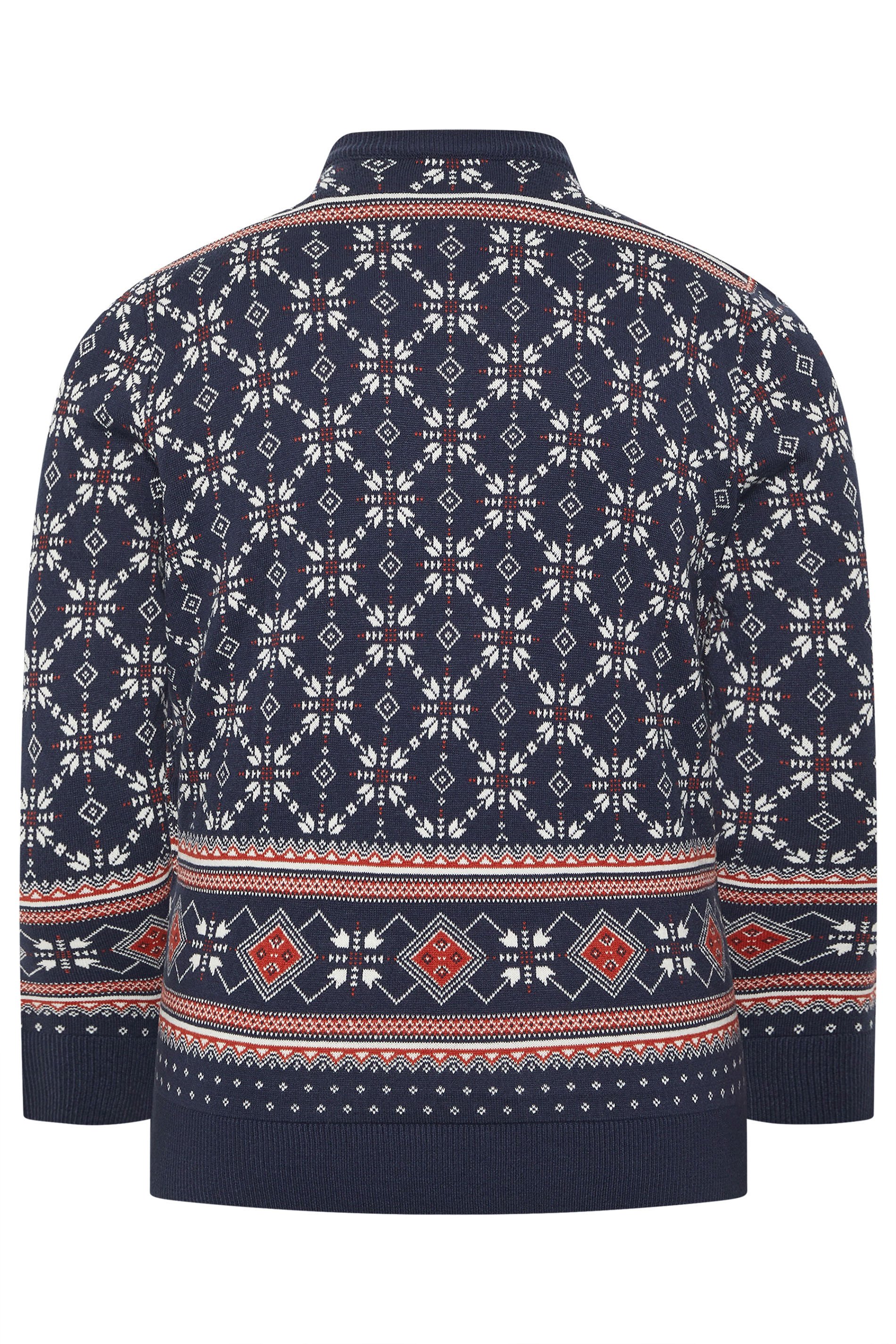 BadRhino Big & Tall Navy Blue Fairisle Grinch Christmas Jumper | BadRhino 6