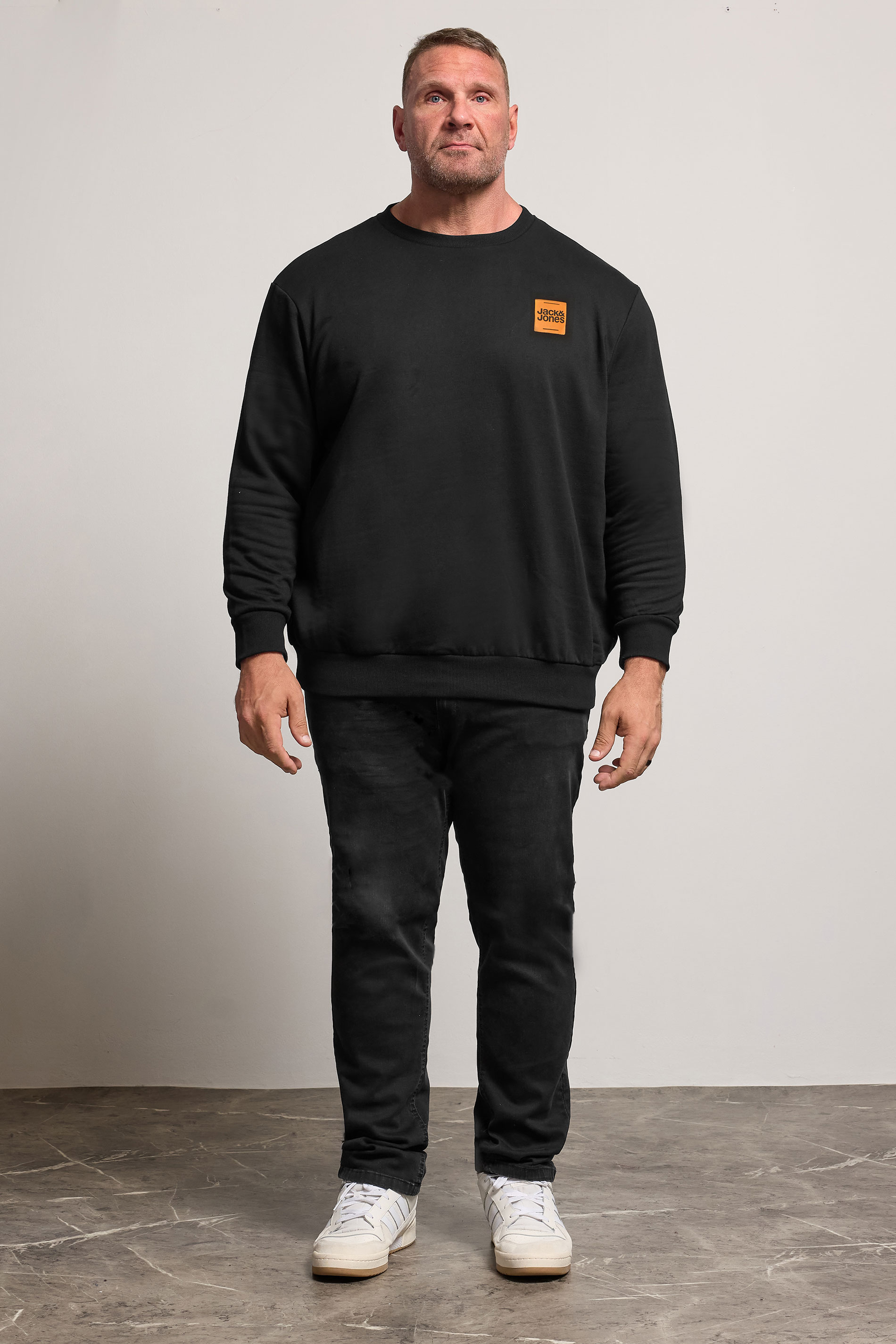 JACK & JONES Big & Tall Black Logo Sweatshirt | BadRhino 2