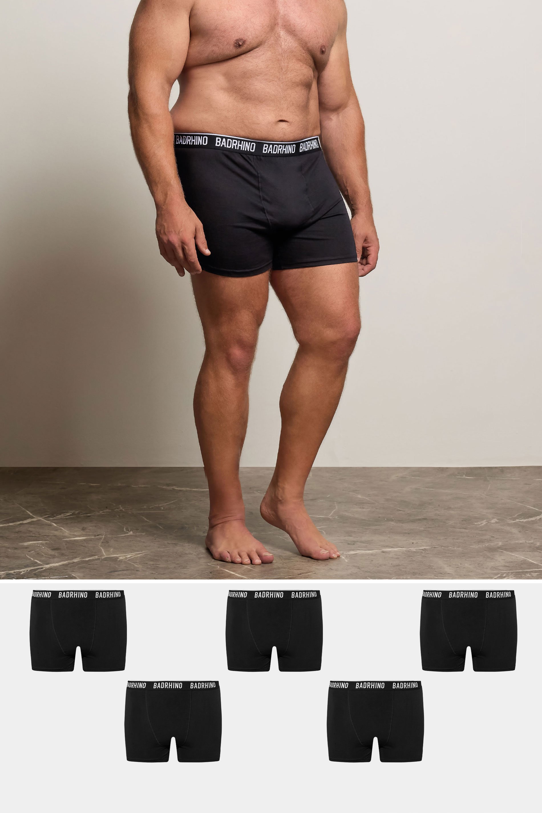 BadRhino Big & Tall 5 PACK Black Boxers | BadRhino 1